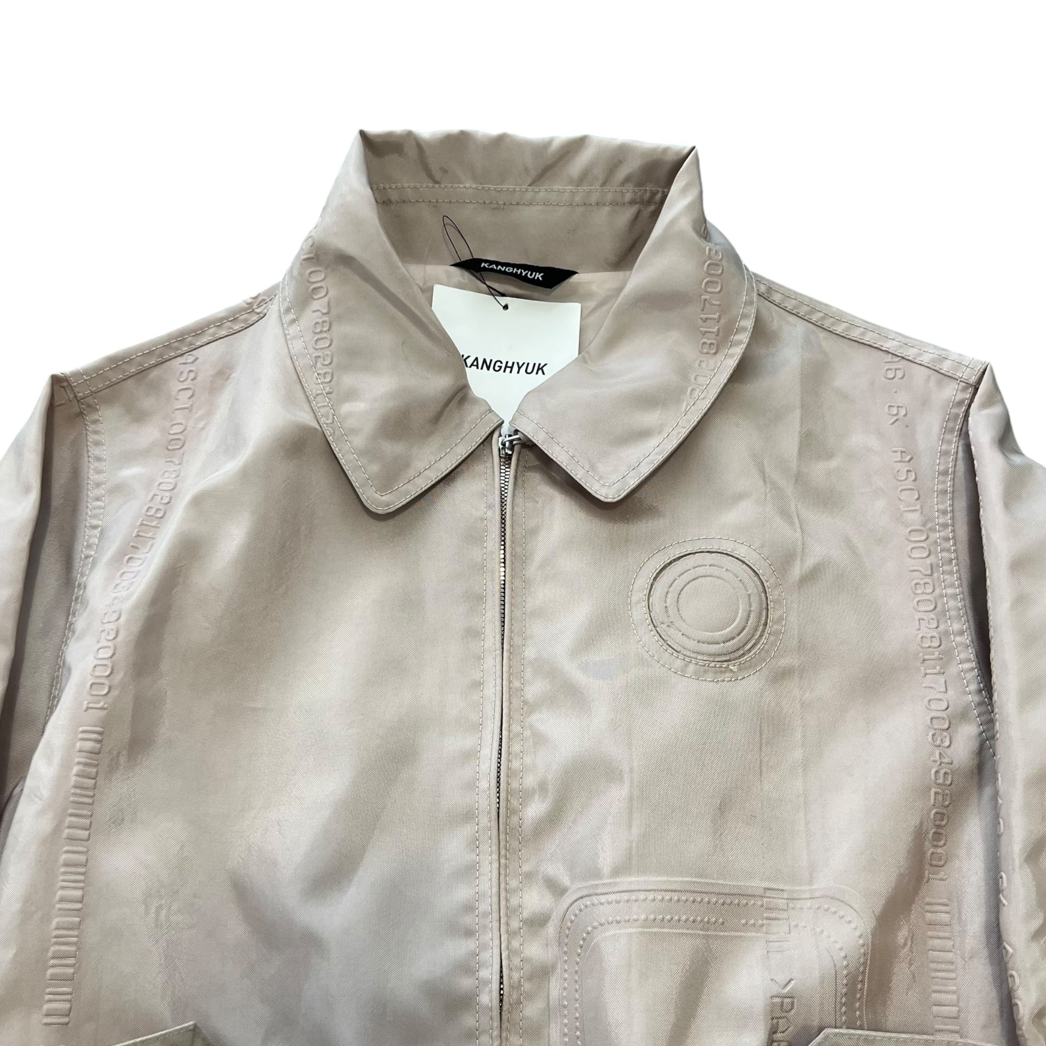 KANGHYUK 2022SS Barcode Embossed Bomber Jacket