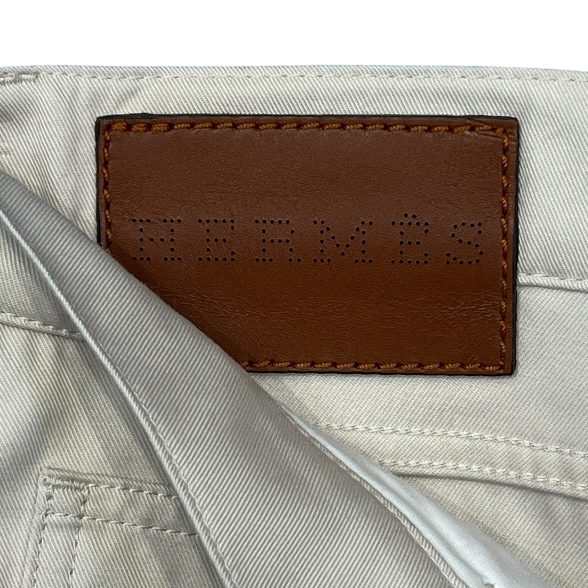 HERMES Trompe-l'oeil Back Pocket Cotton Pants