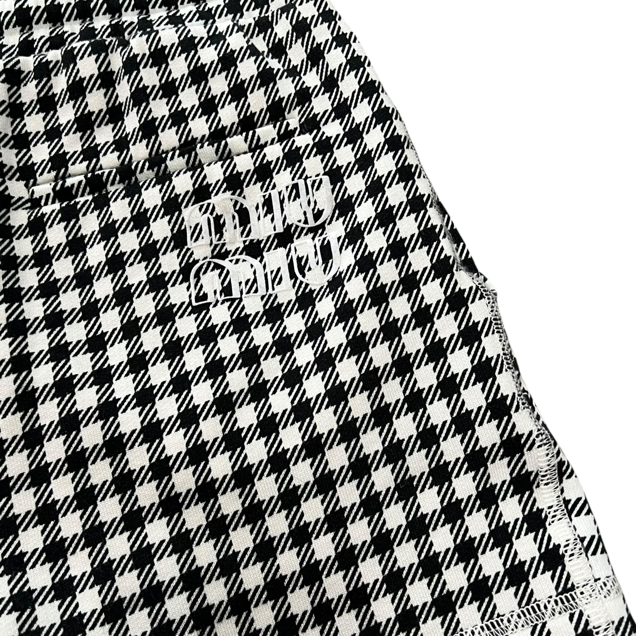 MIU MIU Check Sweat Short Jacket and Short Pants Set Up