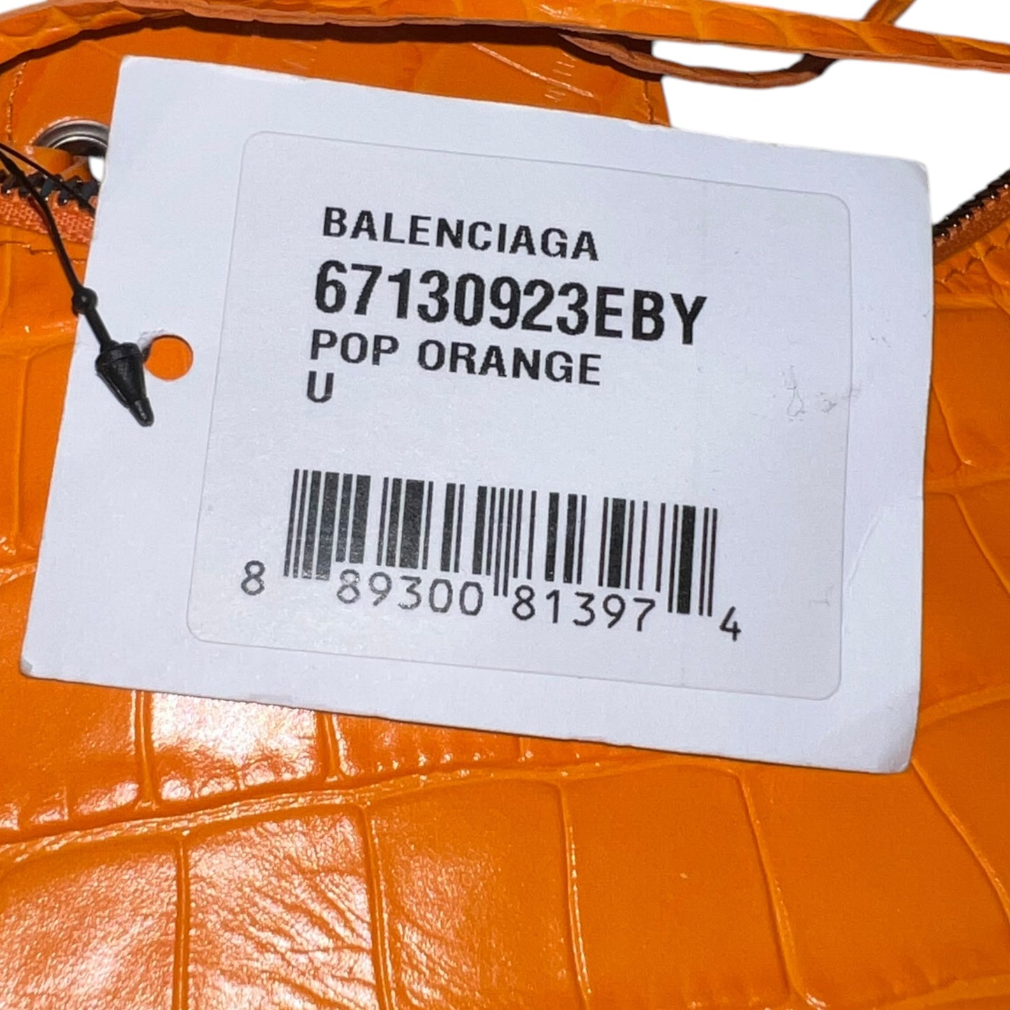 BALENCIAGA 2024SS Le Cagole Shoulder Bag XS Extra Supple Embo Croc Calf Orange