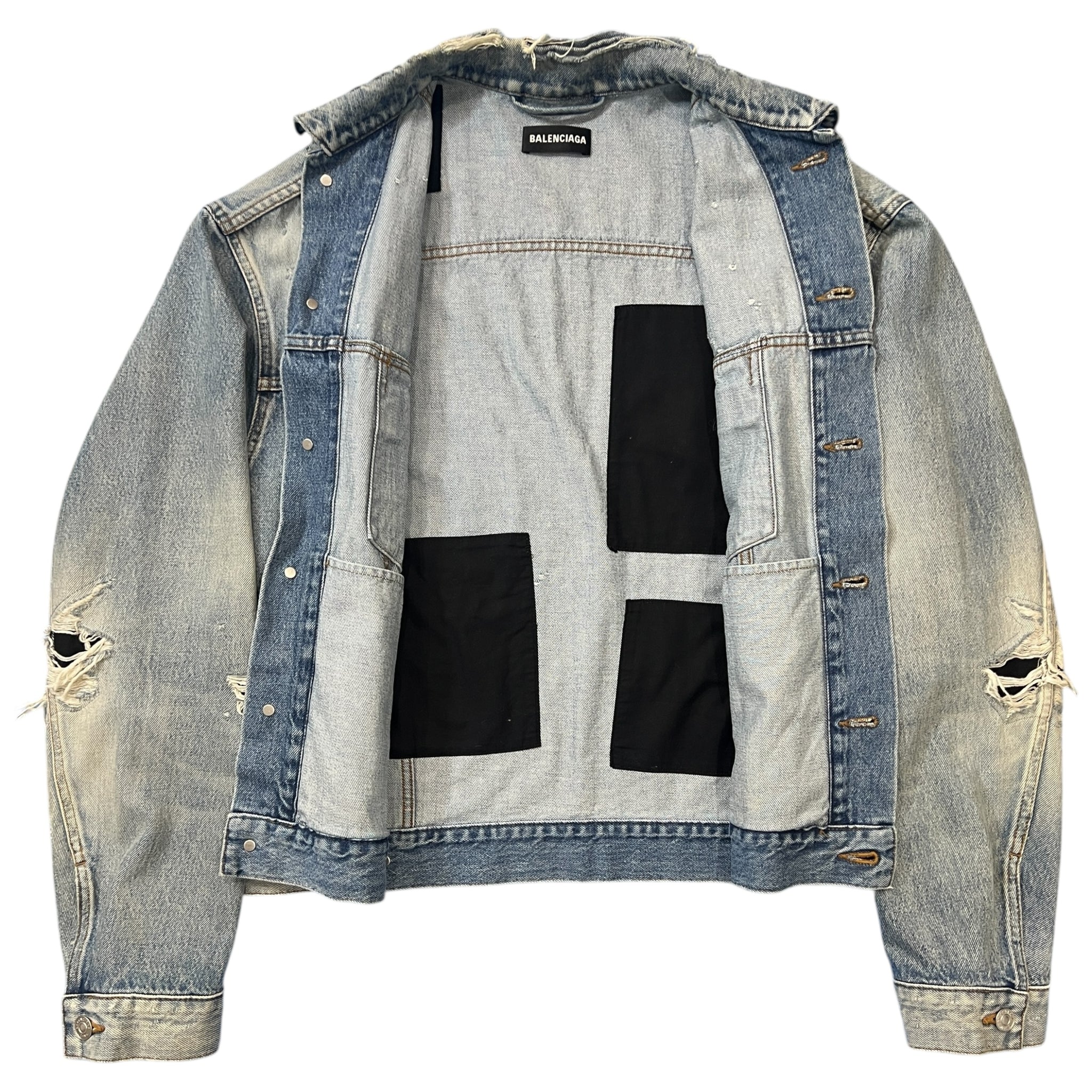 BALENCIAGA 2020AW Demna Gvasalia Distressed Denim Jacket
