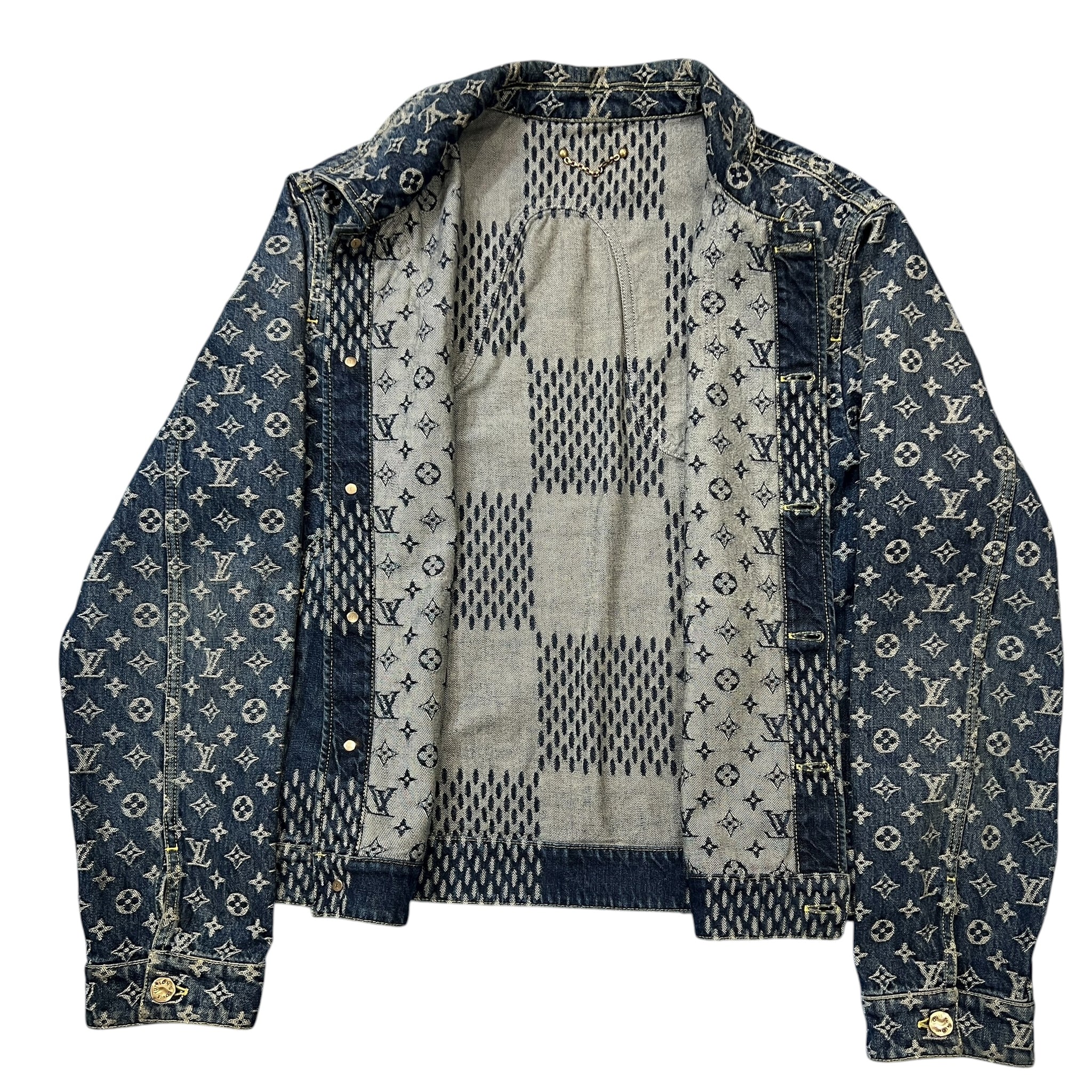 LOUIS VUITTON 2020AW × NIGO Giant Damier Waves Monogram Denim Jacket