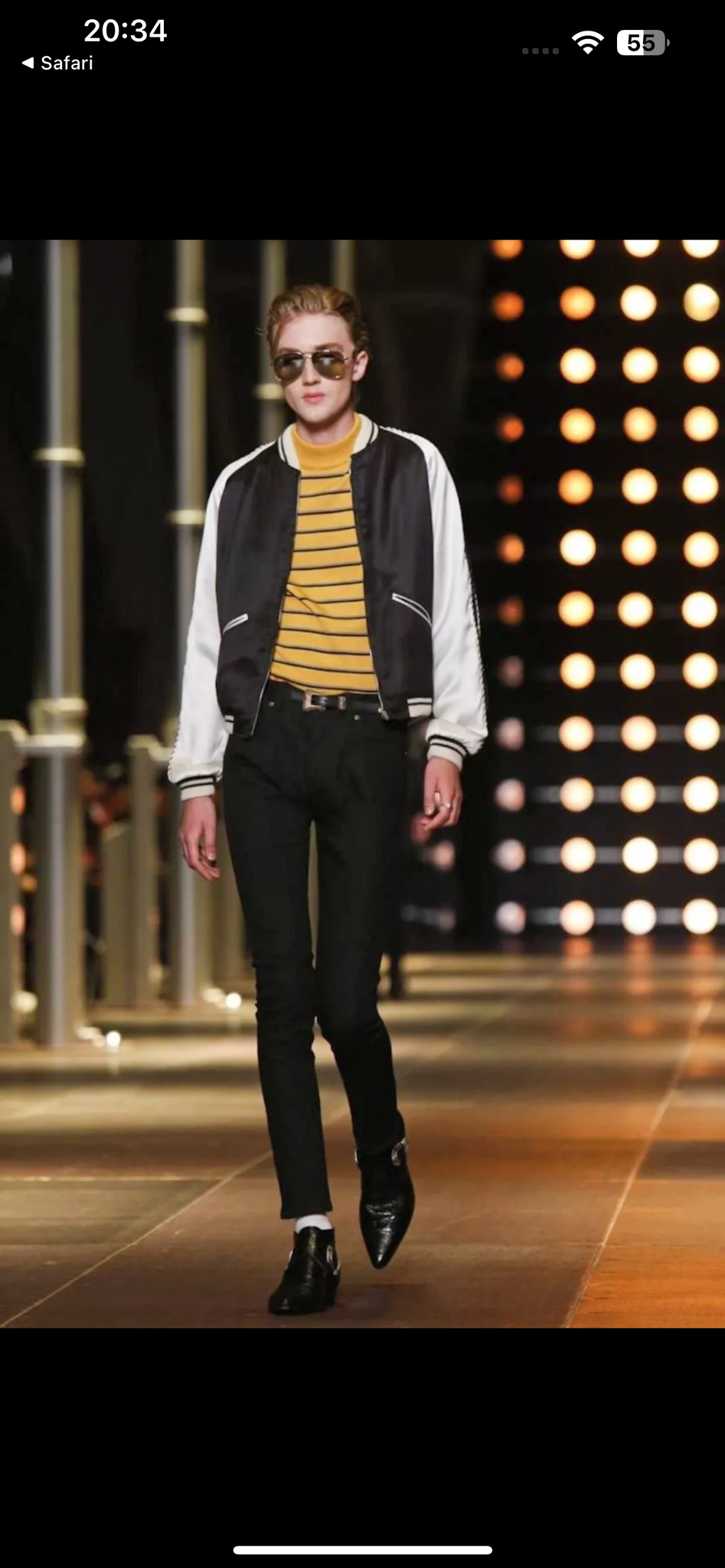 SAINT LAURENT 2014SS × HEDI SLIMANE "BLOOD LUSTER" SEAQUIN SOUVENIR JACKET