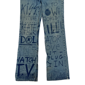 W&LT 1997AW GRAFFITI DENIM PANTS INDIGO WALTER VAN BEIRENDONCK
