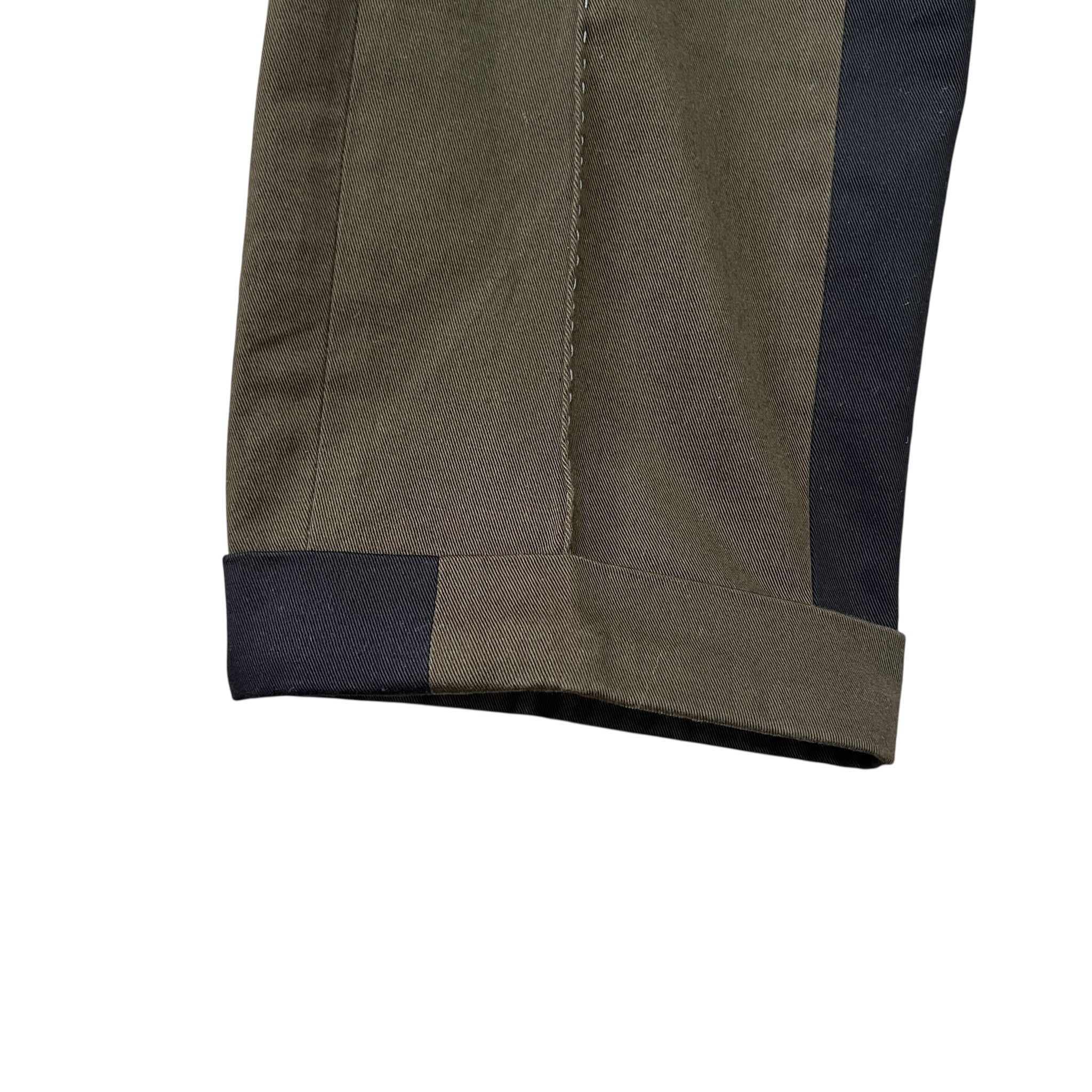 HERMES Military Bi-color Cotton Straight Pants