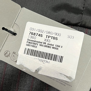 BALENCIAGA 2023 Winter Look9 Pinstripe Tailoring Wool Deconstructed Double Jacket 1360 X
