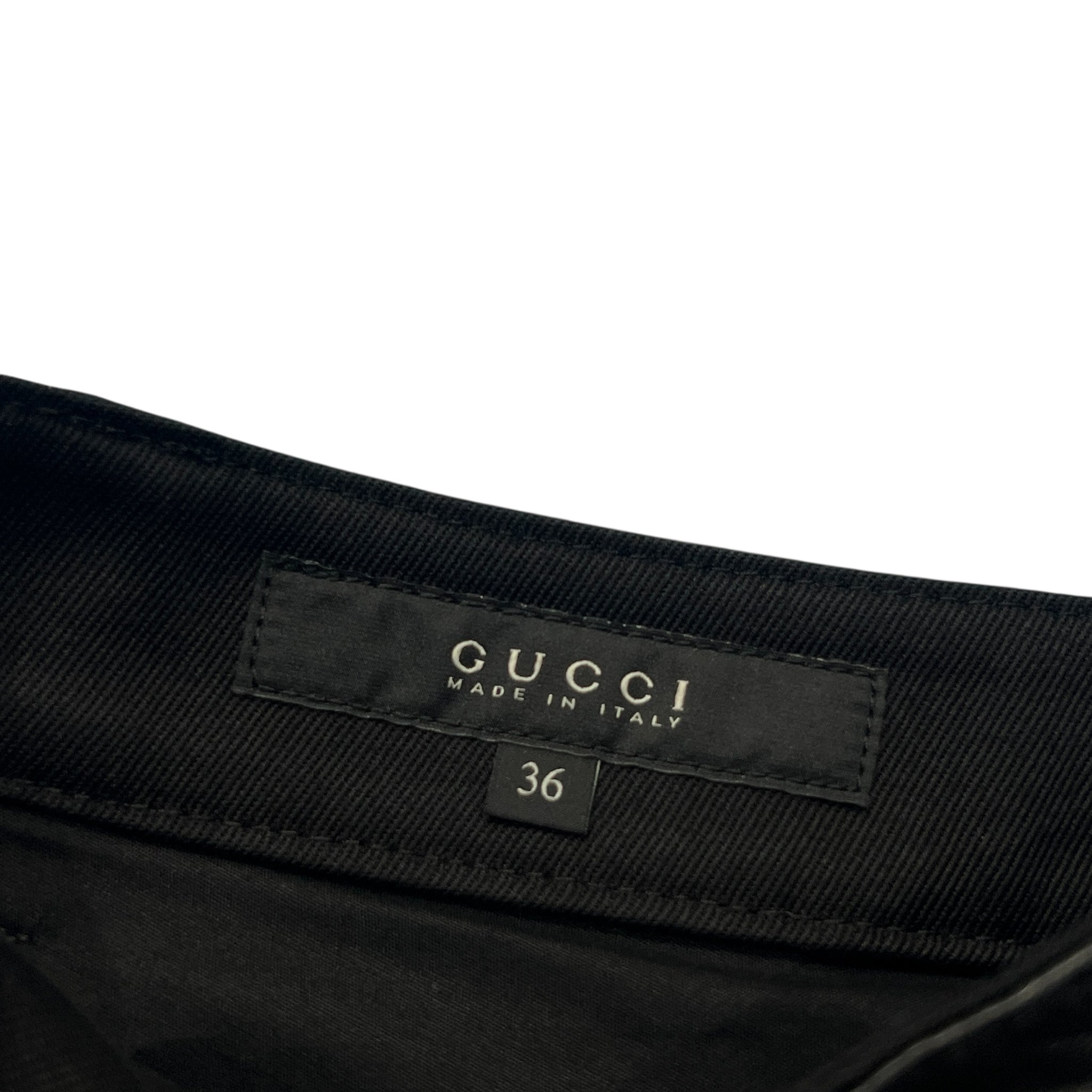 GUCCI Leather Yoke Slim Fit Trousers