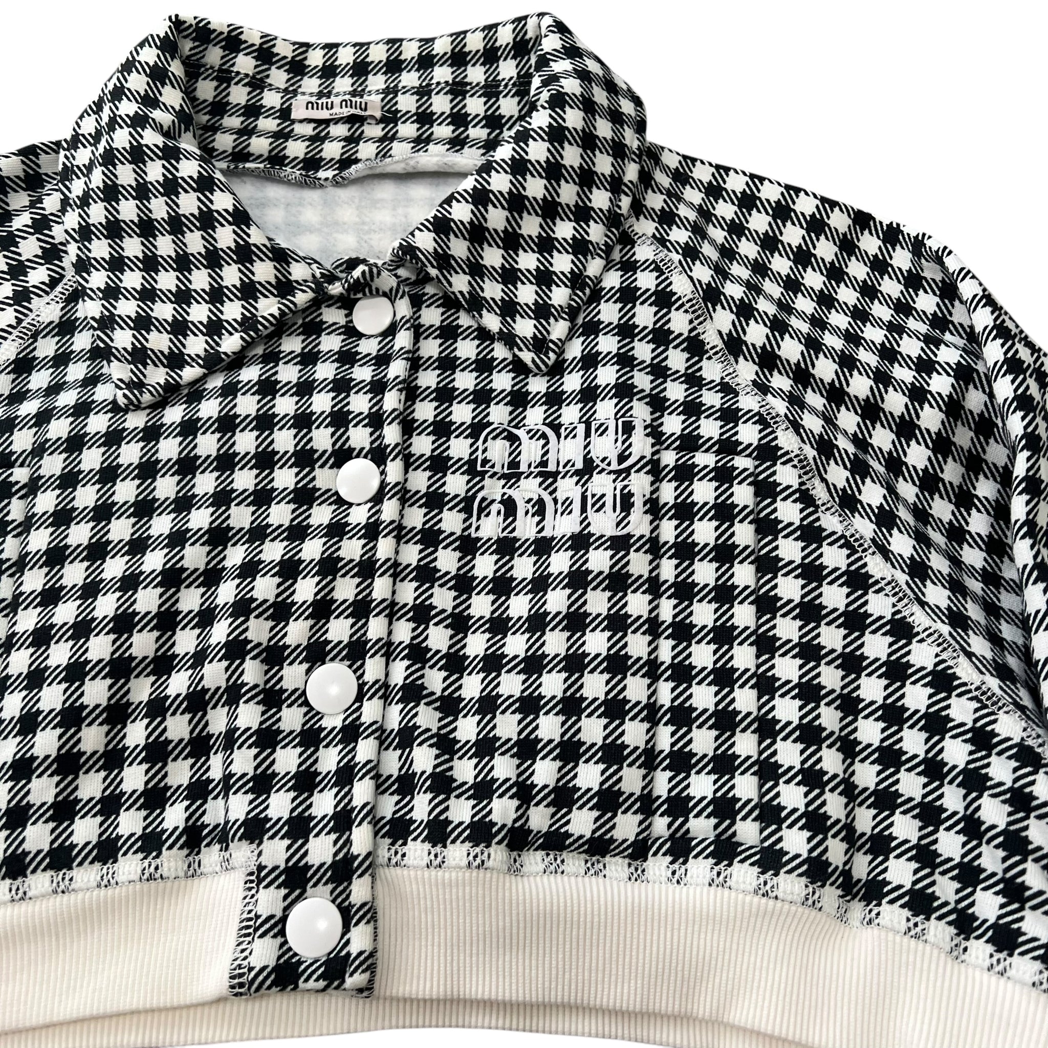 MIU MIU Check Sweat Short Jacket and Short Pants Set Up