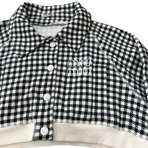 MIU MIU Check Sweat Short Jacket and Short Pants Set Up