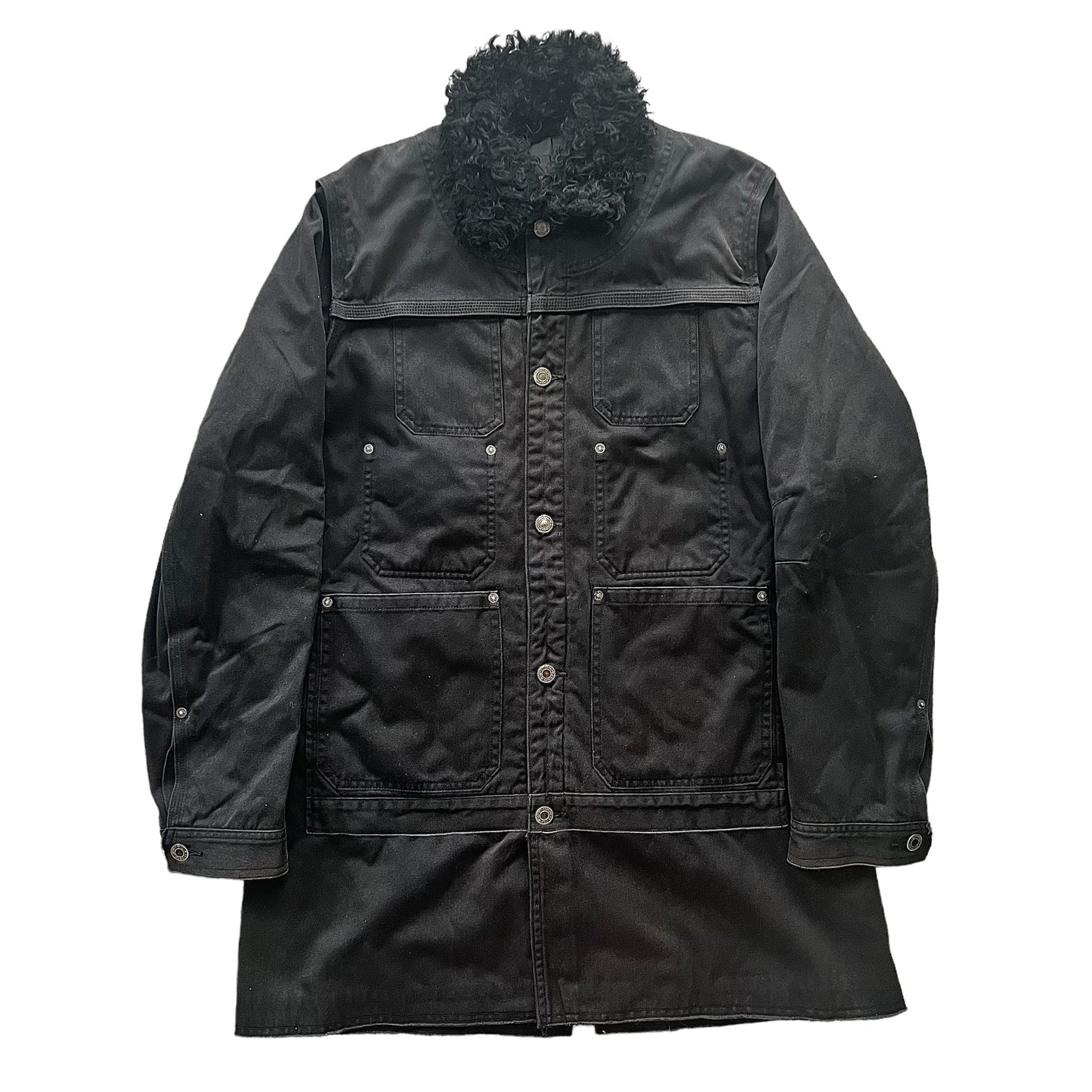 UNDERCOVER 18AW FUR COLLAR PADDED COVERALL JACKET