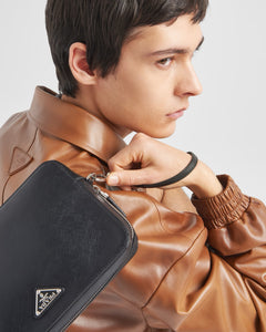 PRADA 2024AW RAF SIMONS Caramel Oversized Nappa Leather Bomber Jacket
