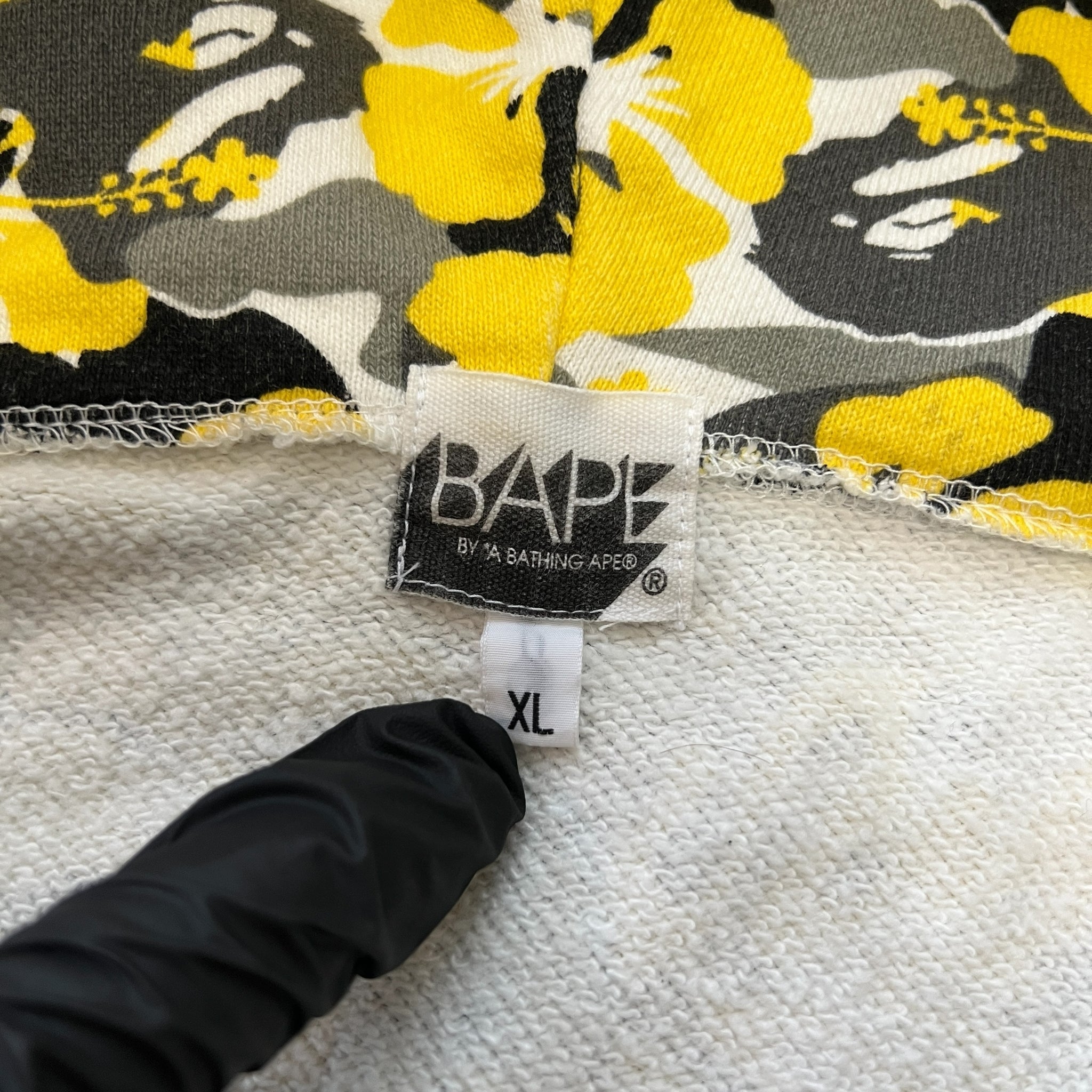 A Bathing Ape Yellow Floral Camo Full Zip Hoodie BAPE