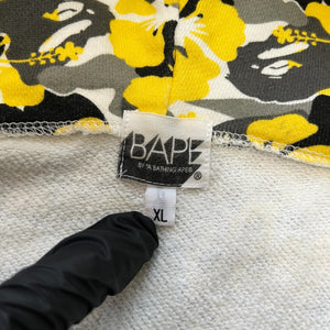A Bathing Ape Yellow Floral Camo Full Zip Hoodie BAPE