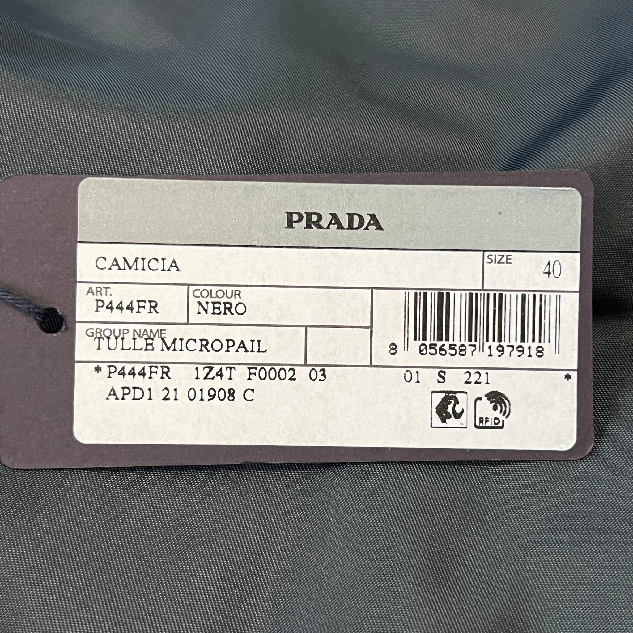 PRADA 2022SS RAF SIMONS Black Sequin Embellished Button-Front Cropped Top cardigan