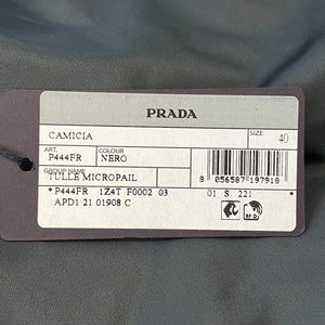 PRADA 2022SS RAF SIMONS Black Sequin Embellished Button-Front Cropped Top cardigan