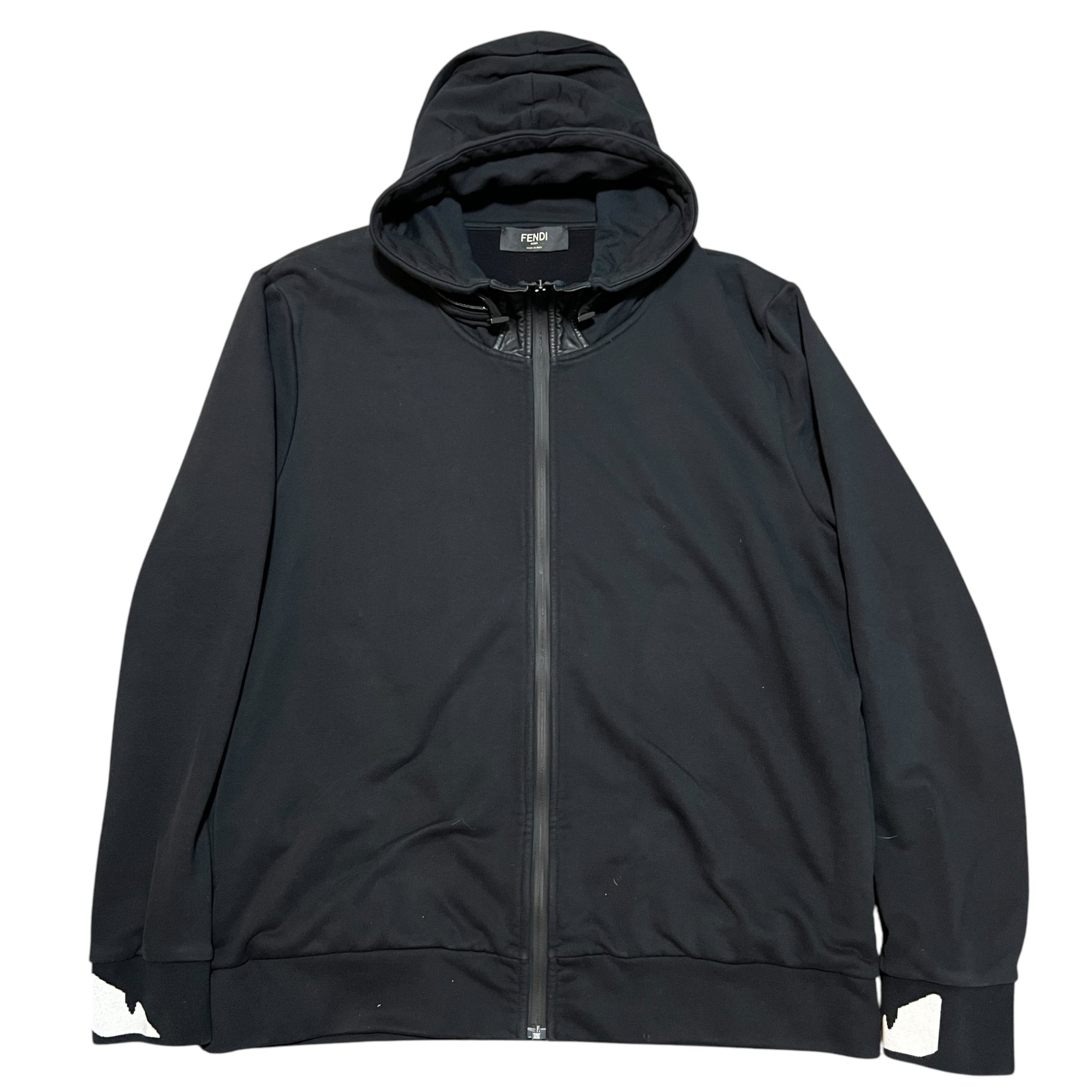 FENDI 2021SS Monster Eye Zip up Cotton Jersey  2way Collar-Integrated Hoodie