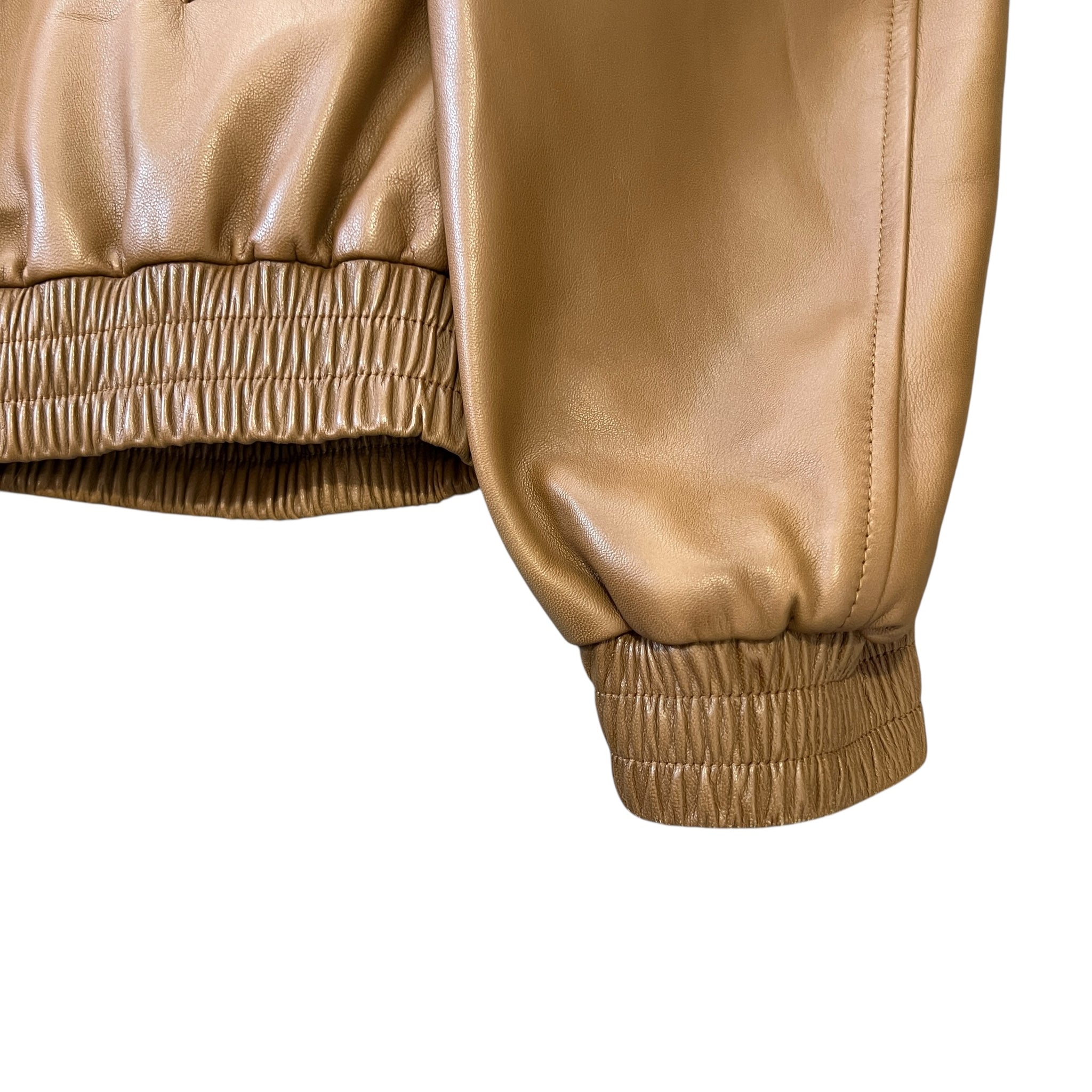 PRADA 2024AW RAF SIMONS Caramel Oversized Nappa Leather Bomber Jacket