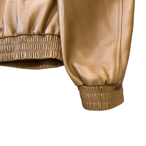 PRADA 2024AW RAF SIMONS Caramel Oversized Nappa Leather Bomber Jacket