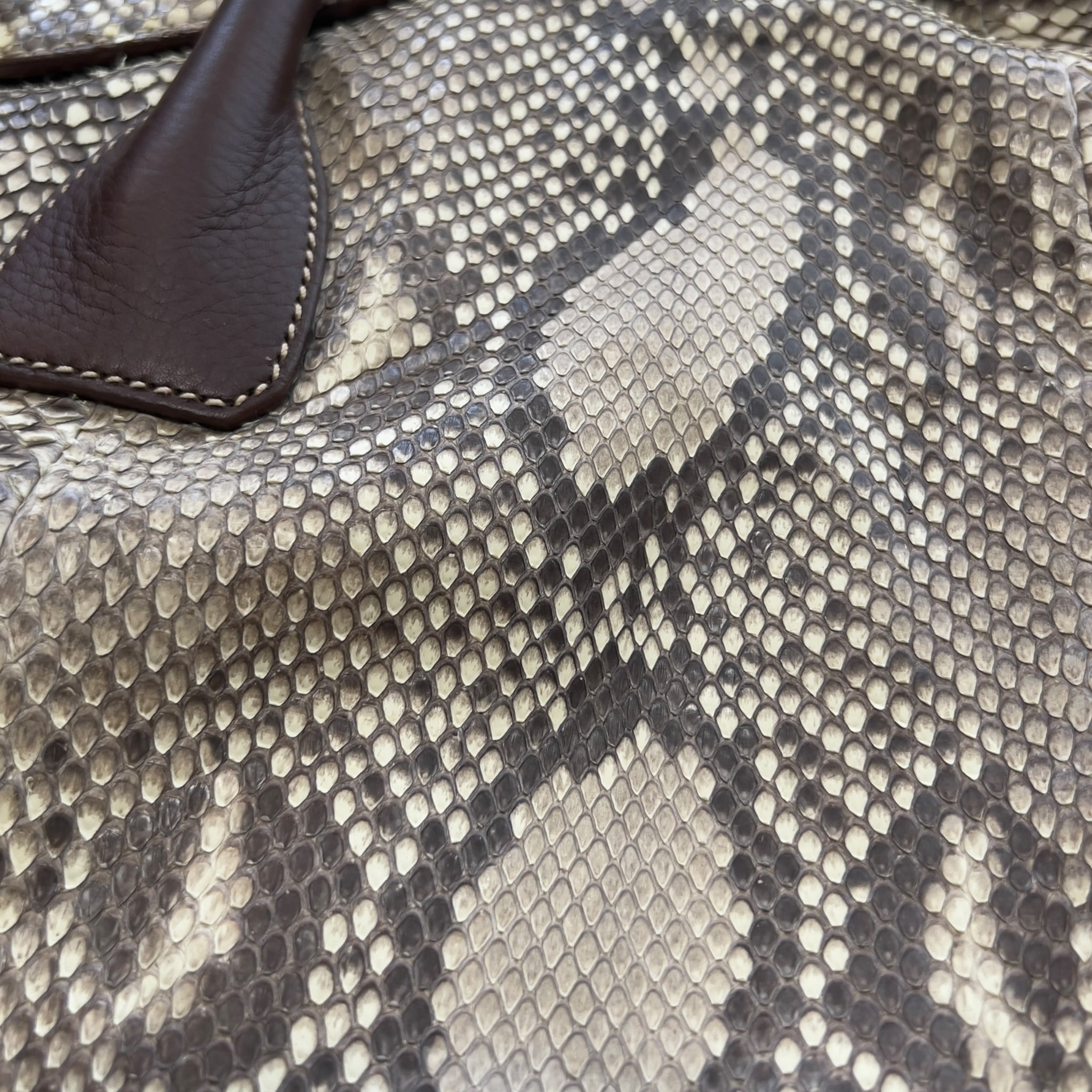 JIL SANDER Real Python Leather Mini Boston Bag " PITONE FOLD "