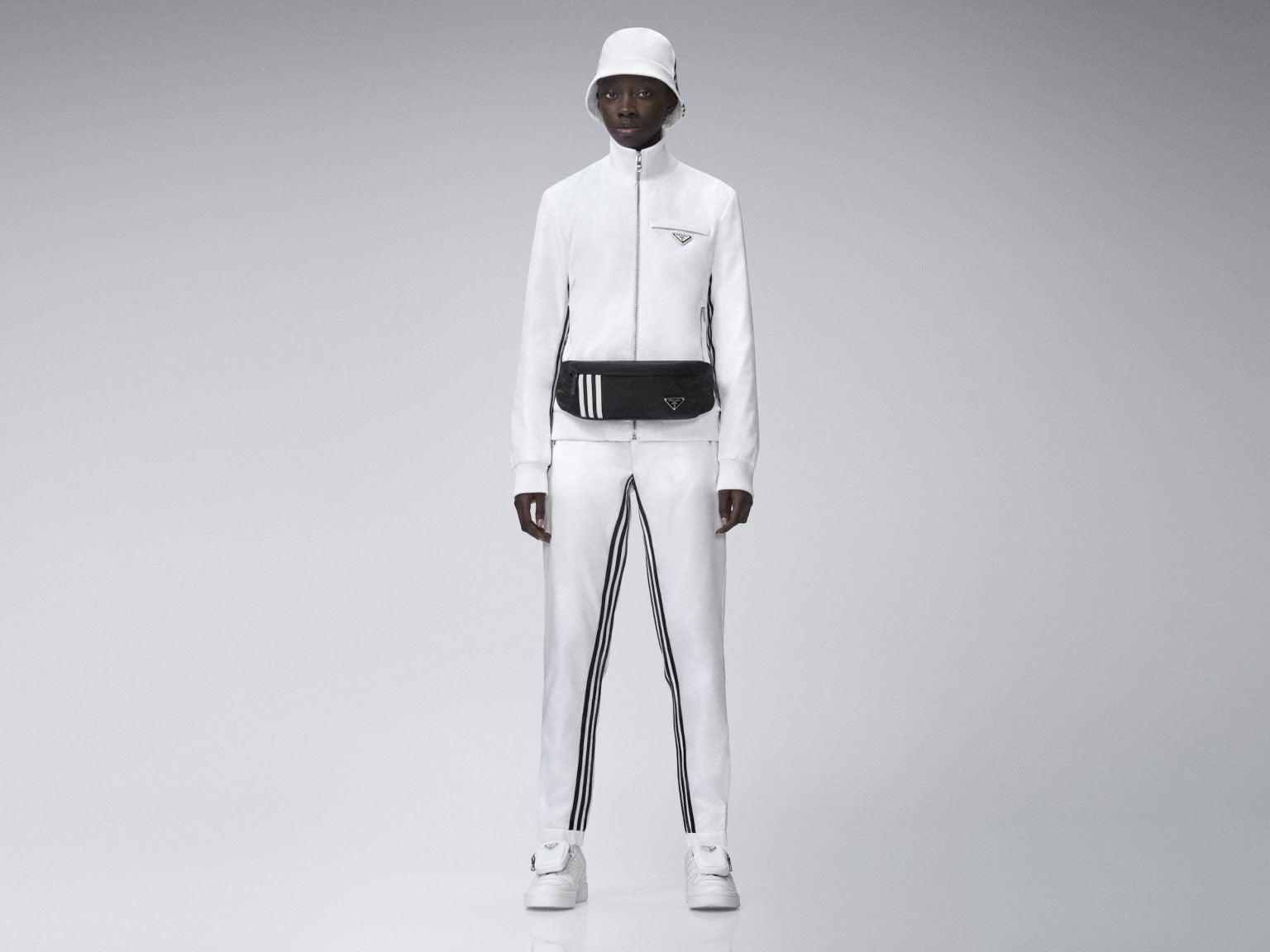 PRADA 2021AW adidas RE-NYLON Three Striped Track Pants