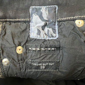 RICK OWENS 20AW DRKSHDW black wax coated tyrone slit cut SBW