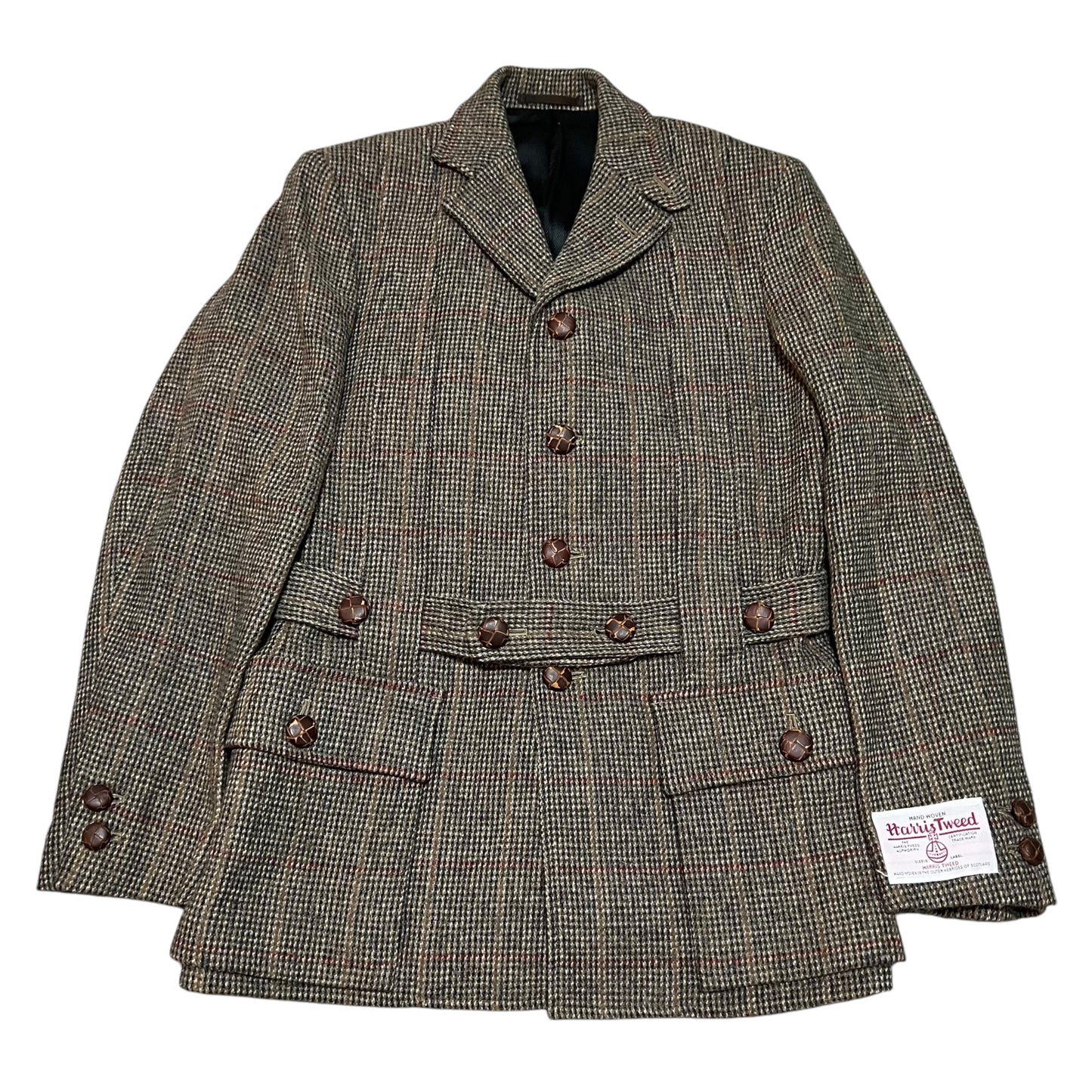 GENERAL RESEARCH × Harris Tweed 1998 Parasite Wool Check  Norfolk Jacket