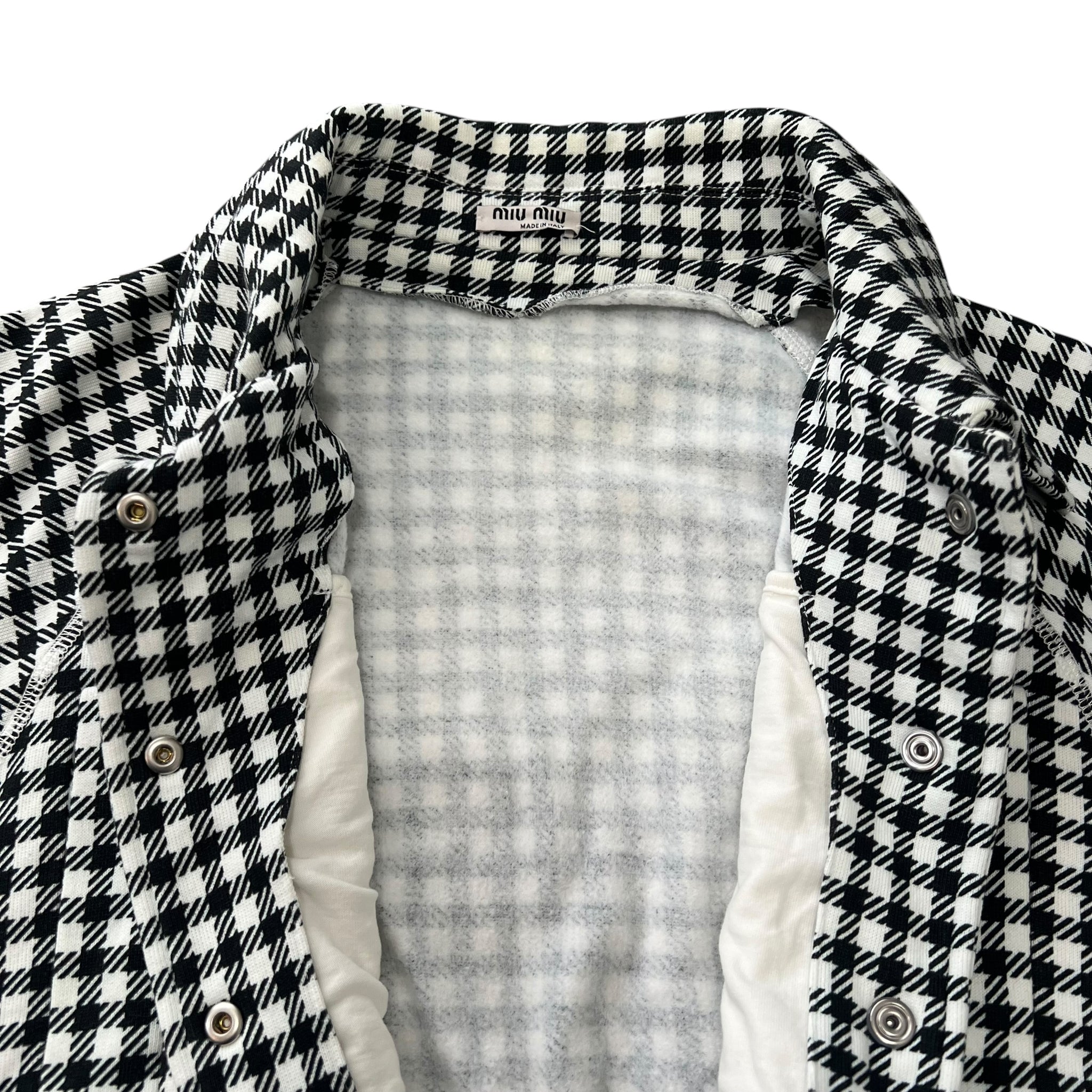 MIU MIU Check Sweat Short Jacket and Short Pants Set Up