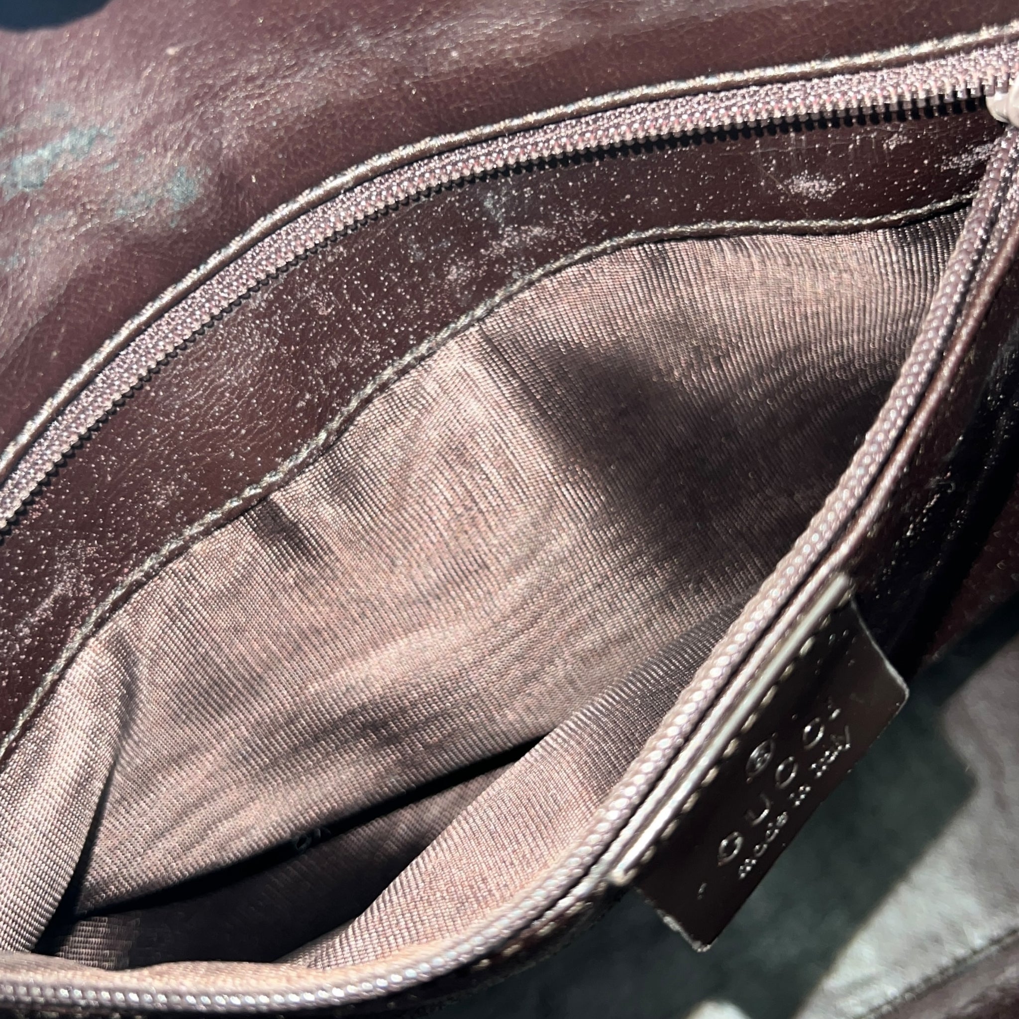 GUCCI Nylon × Leather Shoulder Bag