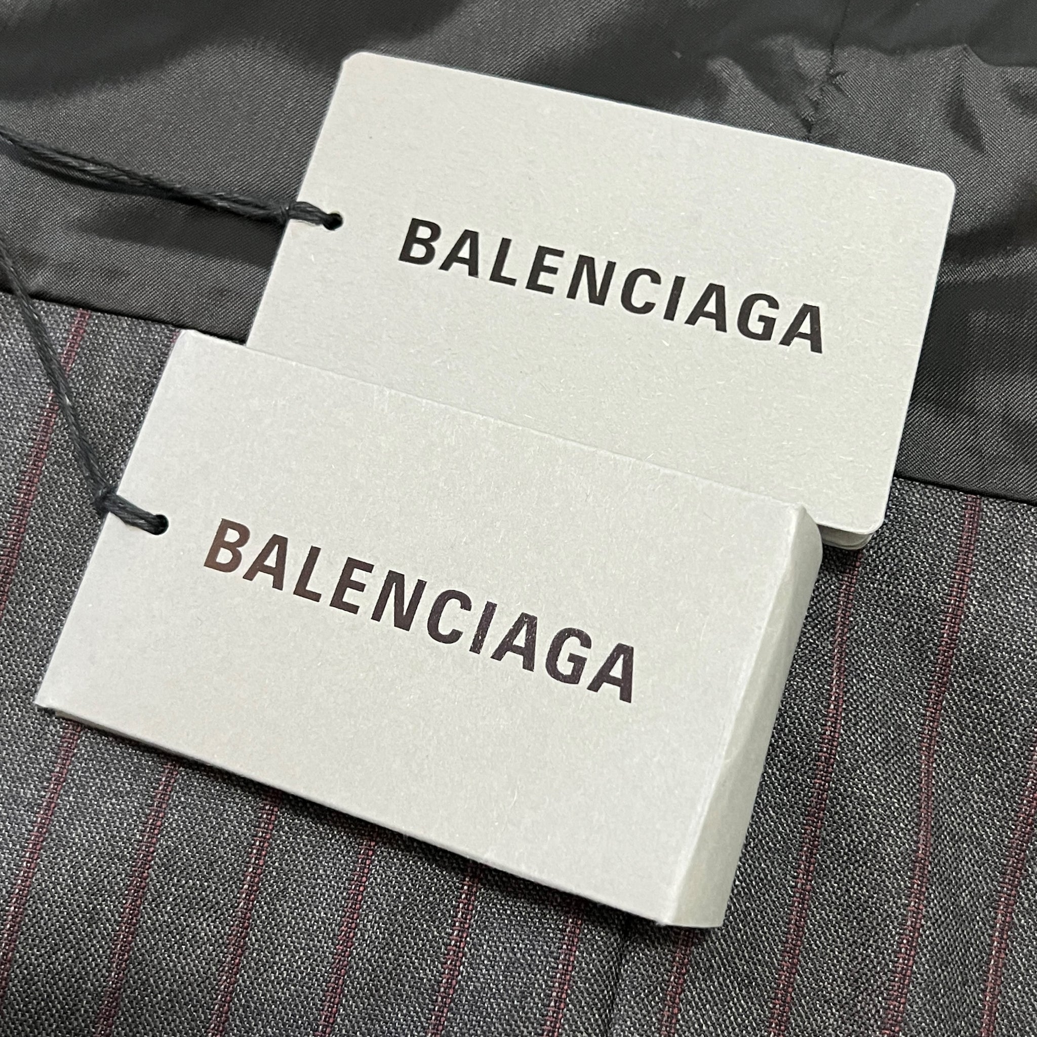 BALENCIAGA 2023 Winter Look9 Pinstripe Tailoring Wool Deconstructed Double Jacket 1360 X