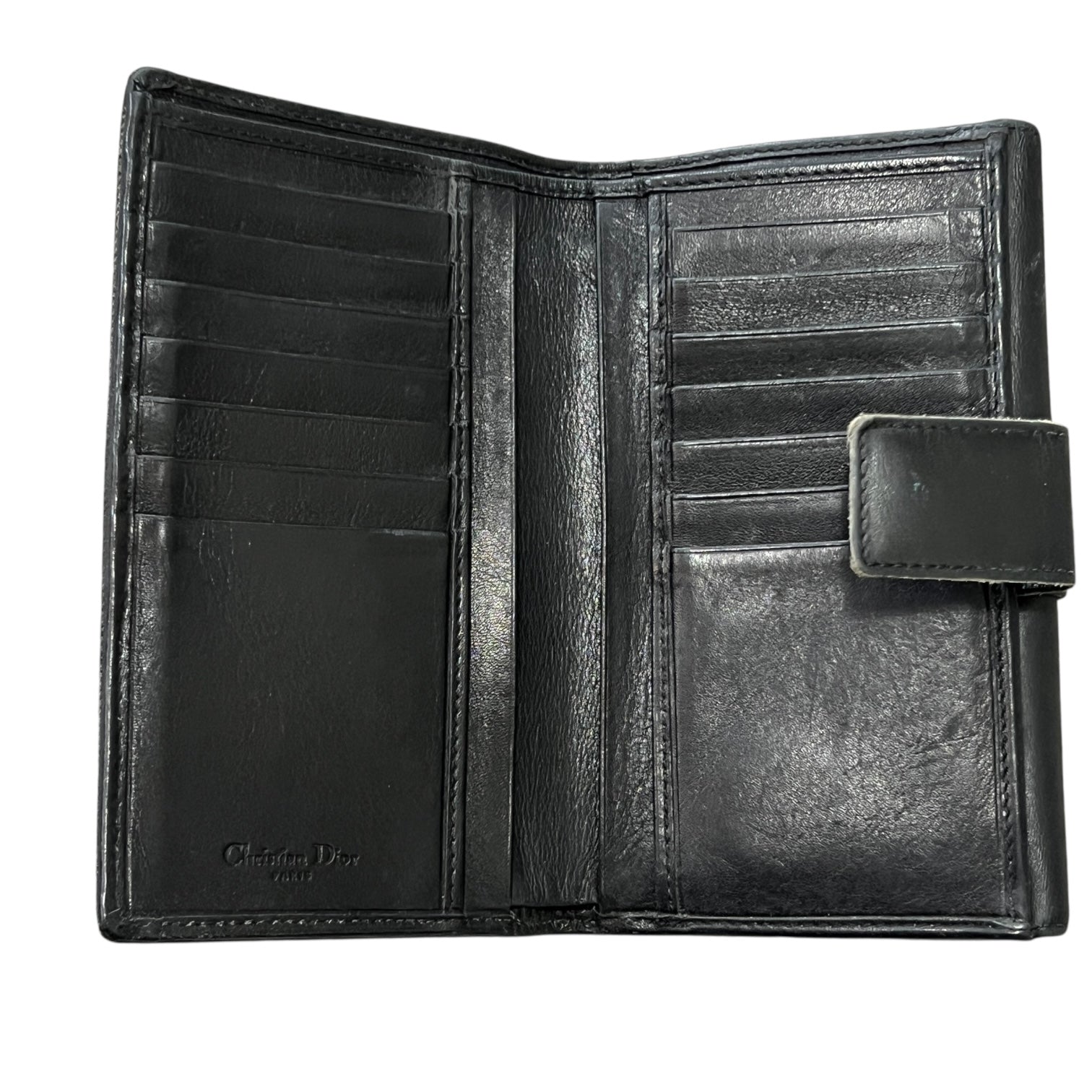 Christian Dior John Galliano Street Chic Metal Logo Plate Multi Leather Wallet
