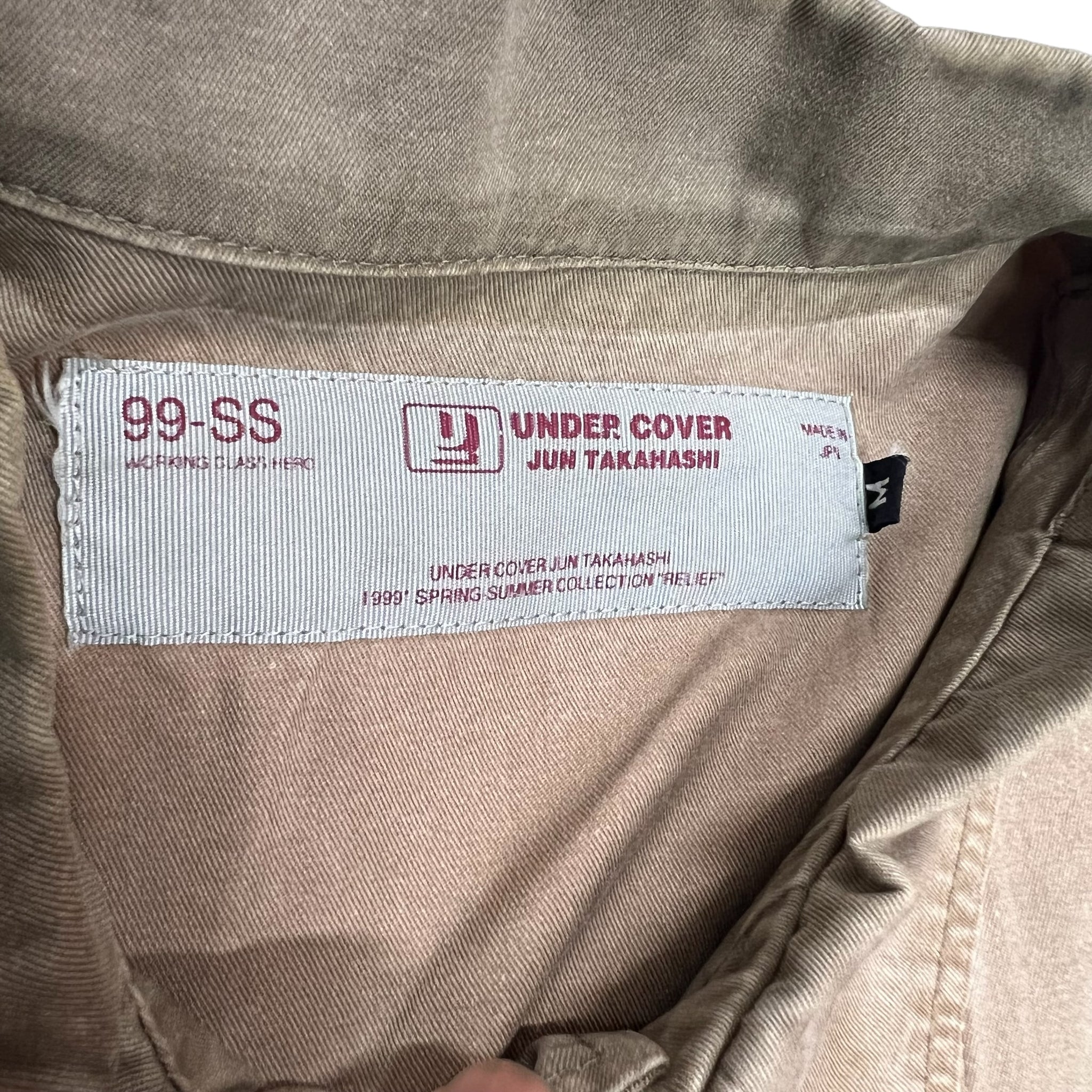 UNDERCOVER 1999SS RELIEF OVER-DYED CAMEL BUTTON DOWN SHIRTS