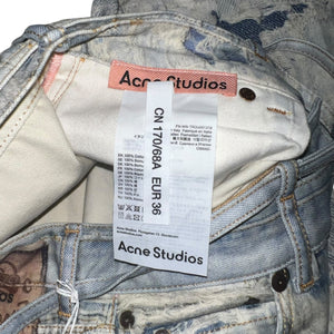 ACNE STUDIOS 2024SS  DIGITAL DISTRESSED PRINTED TROMP L'OEIL JEANS