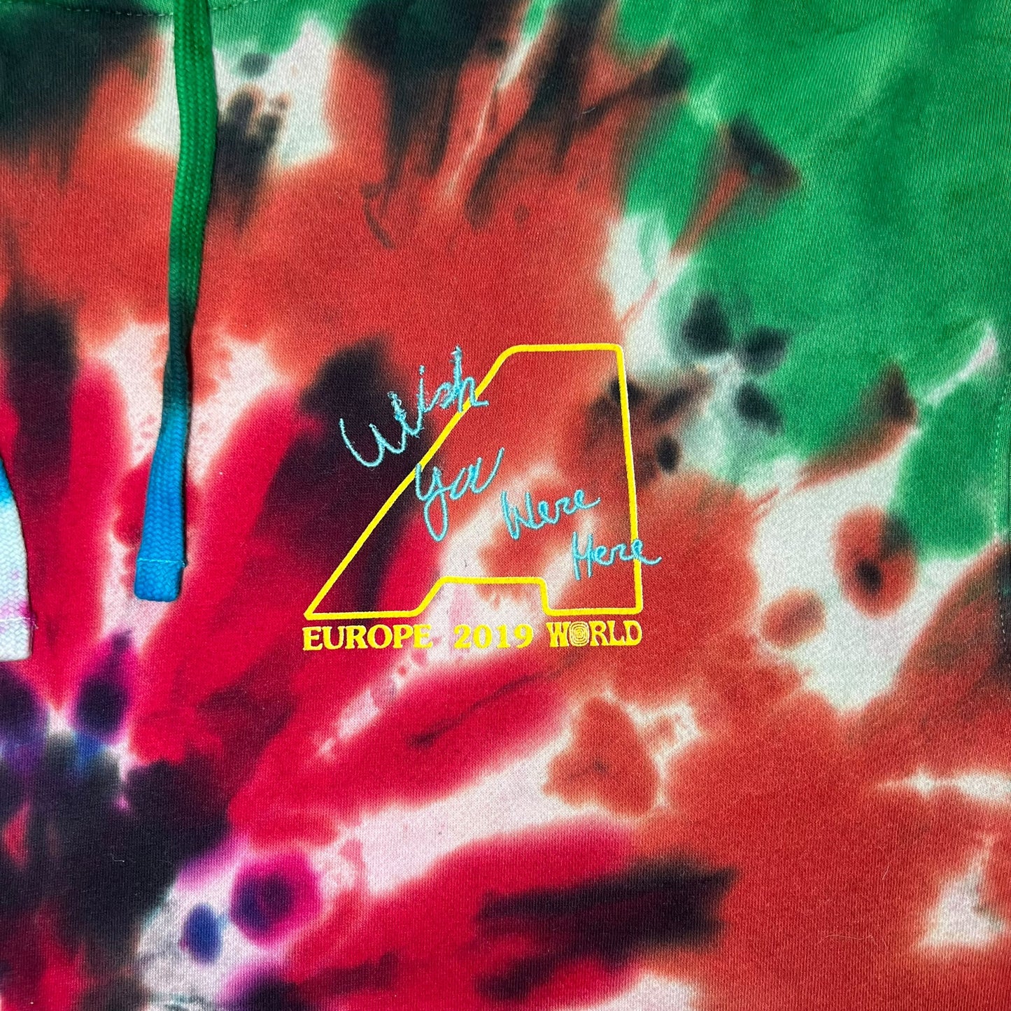 Travis Scott Astroworld Europe 2019 tour wish you were here tye-dye hoodie