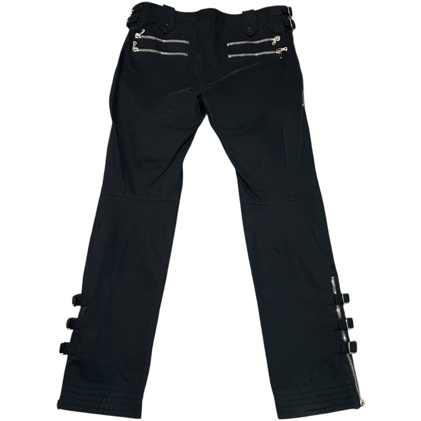 DOLCE&GABBANA 2003AW Side Zip Double Knee Belt Side Zip Bontage Pants