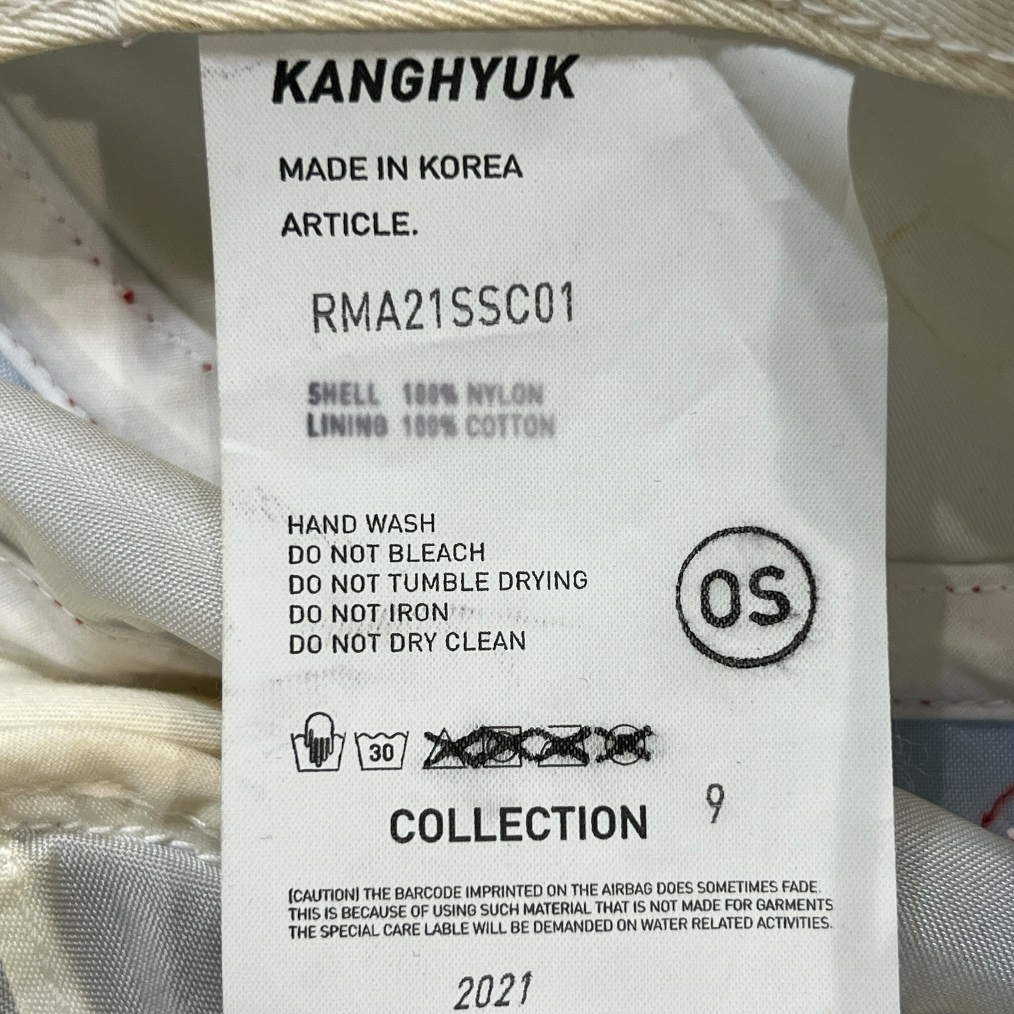 KANGHYUK 2021SS COLLECTION 9 'Readymade Airbag Cap'