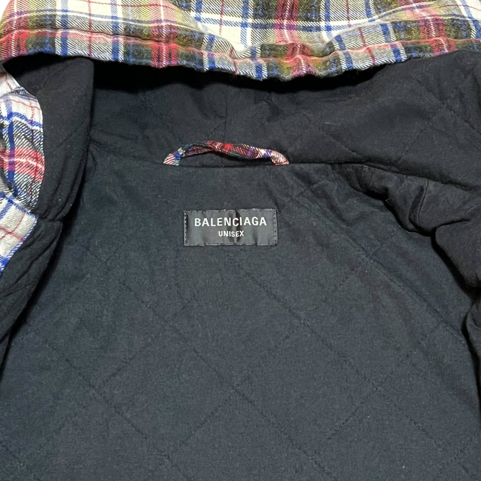BALENCIAGA 2023SS Padded Flannel Hooded Shirt
