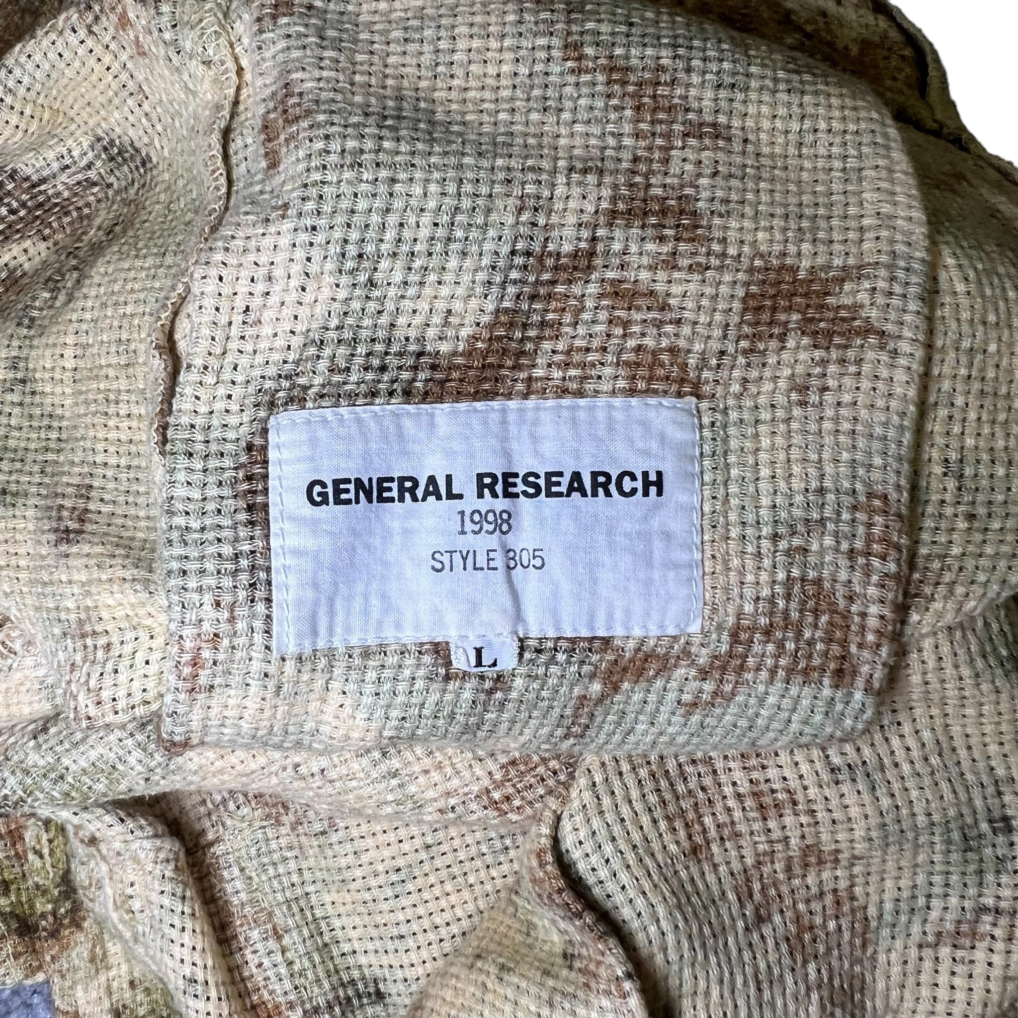GENERAL RESEARCH 1998SS COTTON TREE CAMO SET-UP JACKET & SHORTS