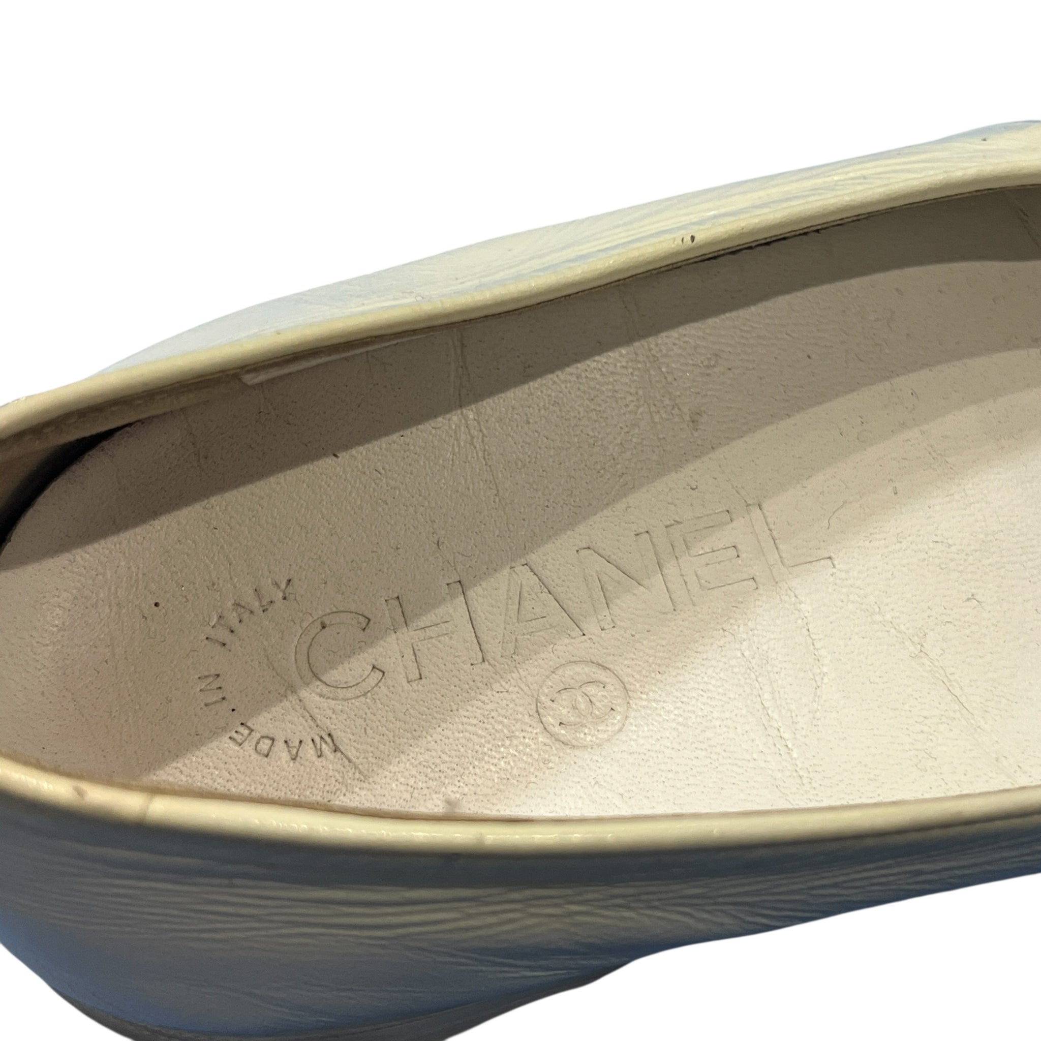 CHANEL Logo Charm Ballet Shoes Rubber Sole