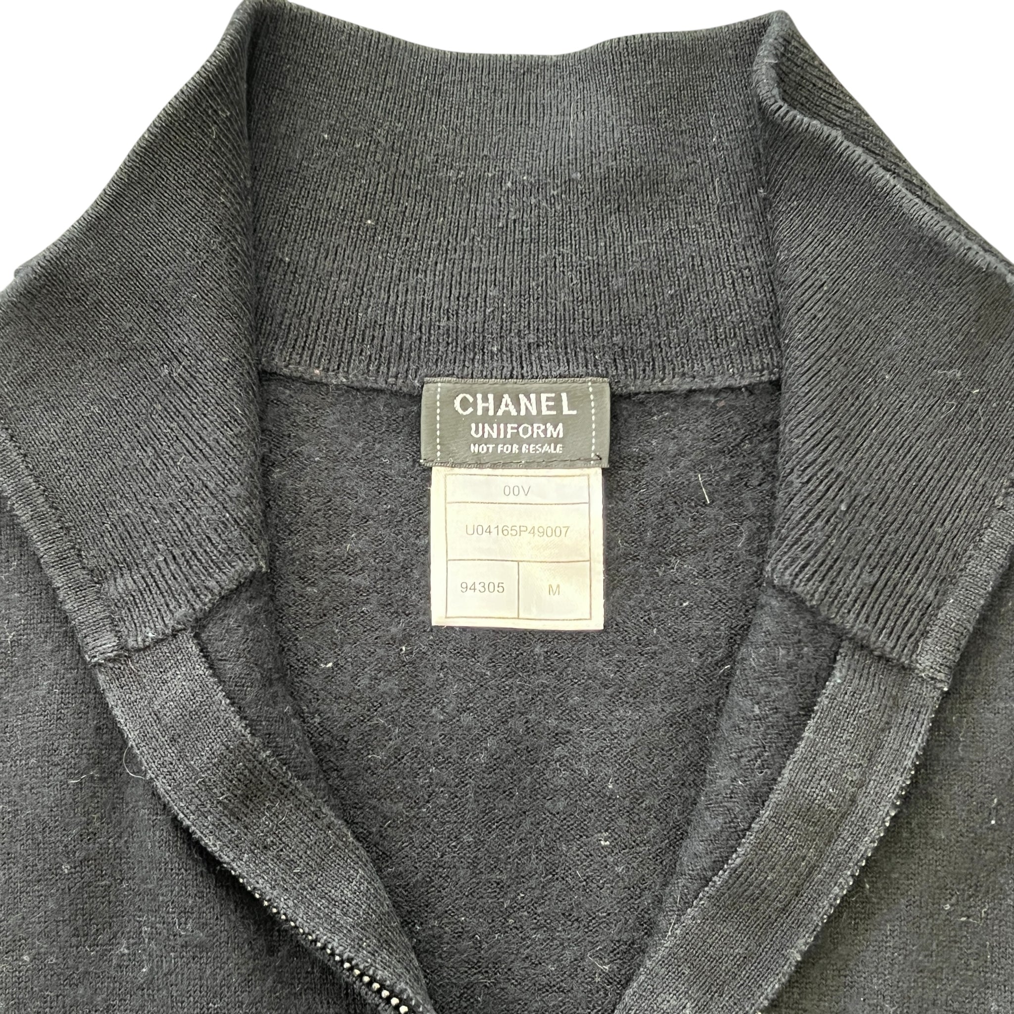 CHANEL Embroidered Logo Patch Uniform Sweater