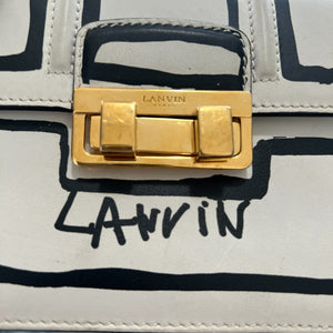 LANVIN 2016SS × Alber Elbaz  Trompe-l'oeil Graffitied Leather Shoulder Bag