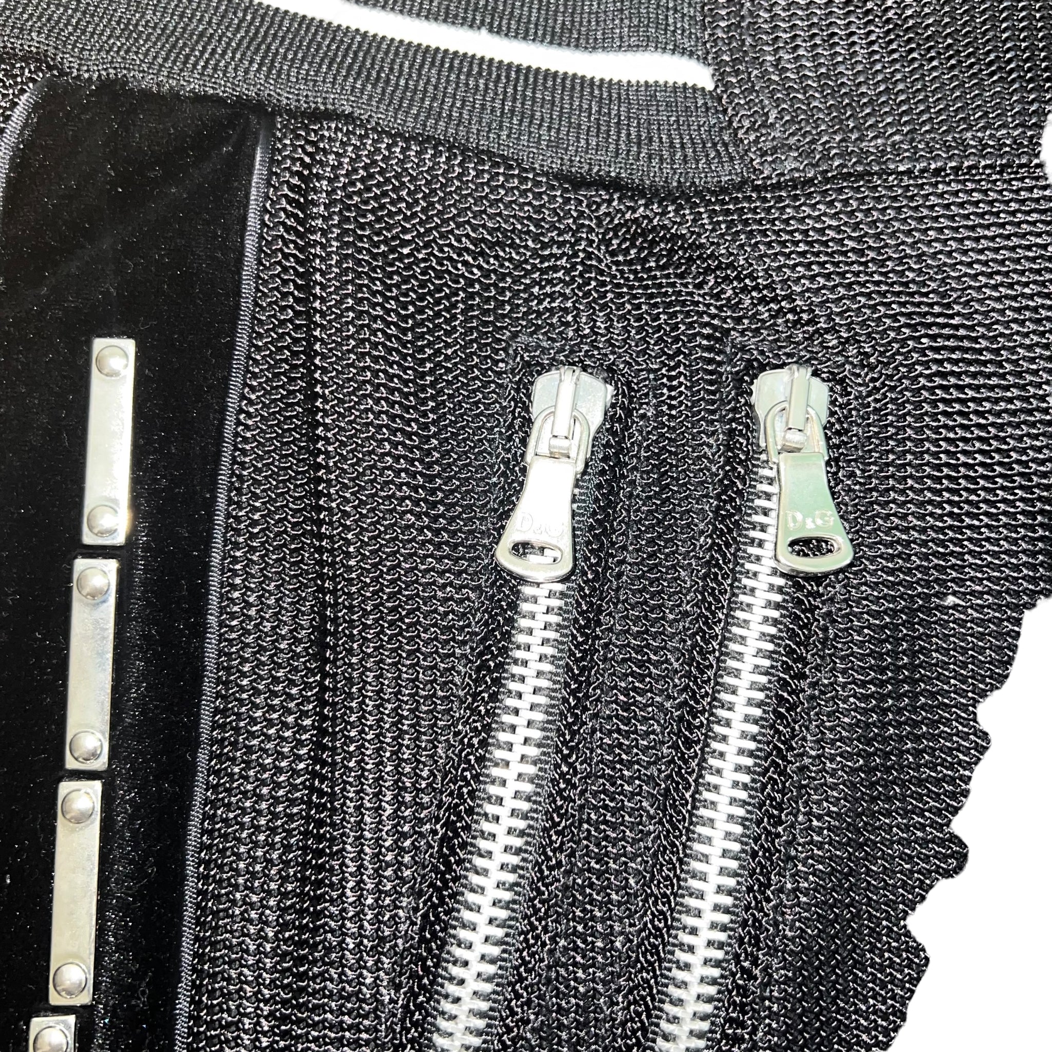 DOLCE&GABBANA 2001SS MULTI ZIP MESH TRACK PANTS