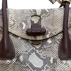 JIL SANDER Real Python Leather Mini Boston Bag " PITONE FOLD "