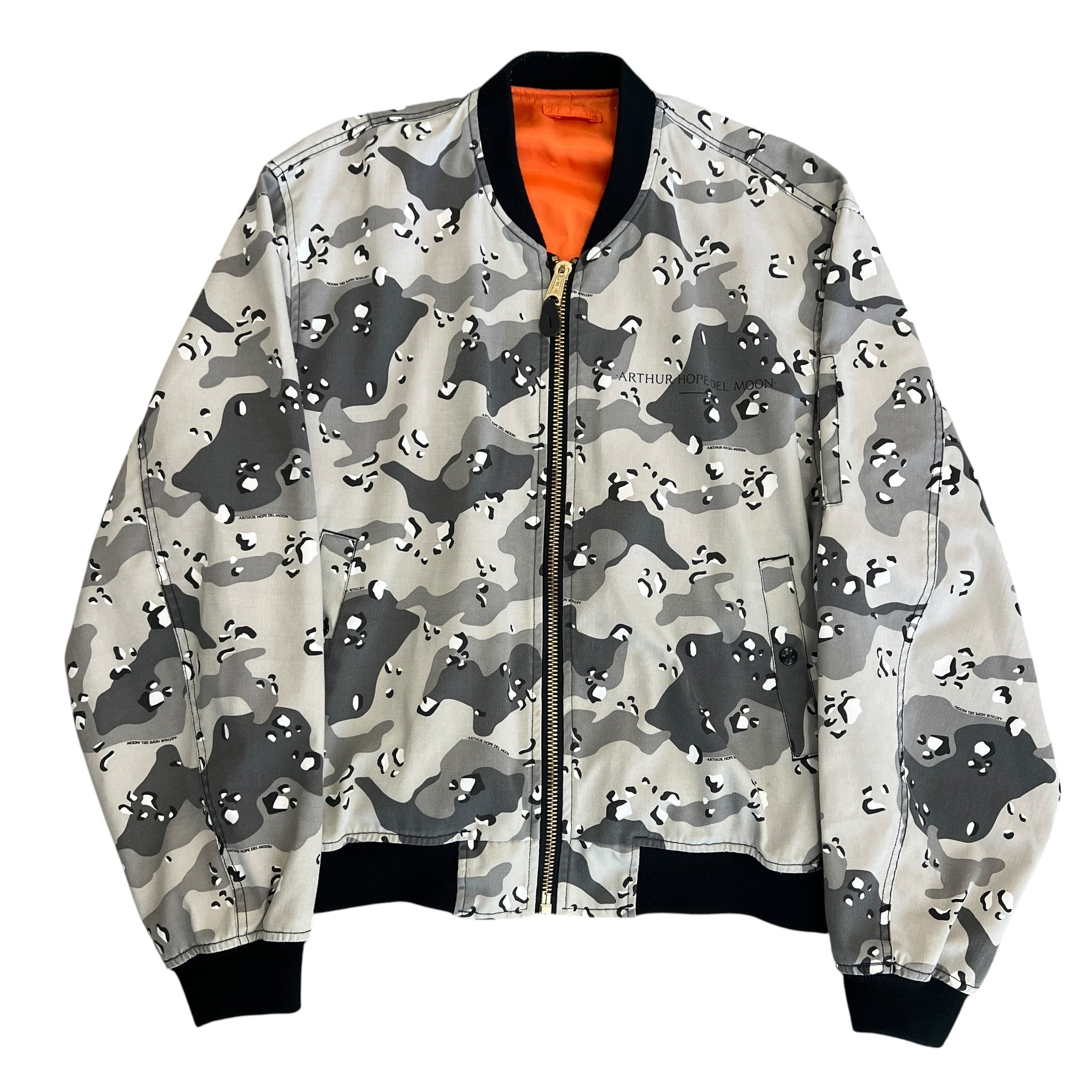 ARTHUR HOPE DEL MOON × FOSTEX M.C.D. White Camo MA-1 Bomber Jacket