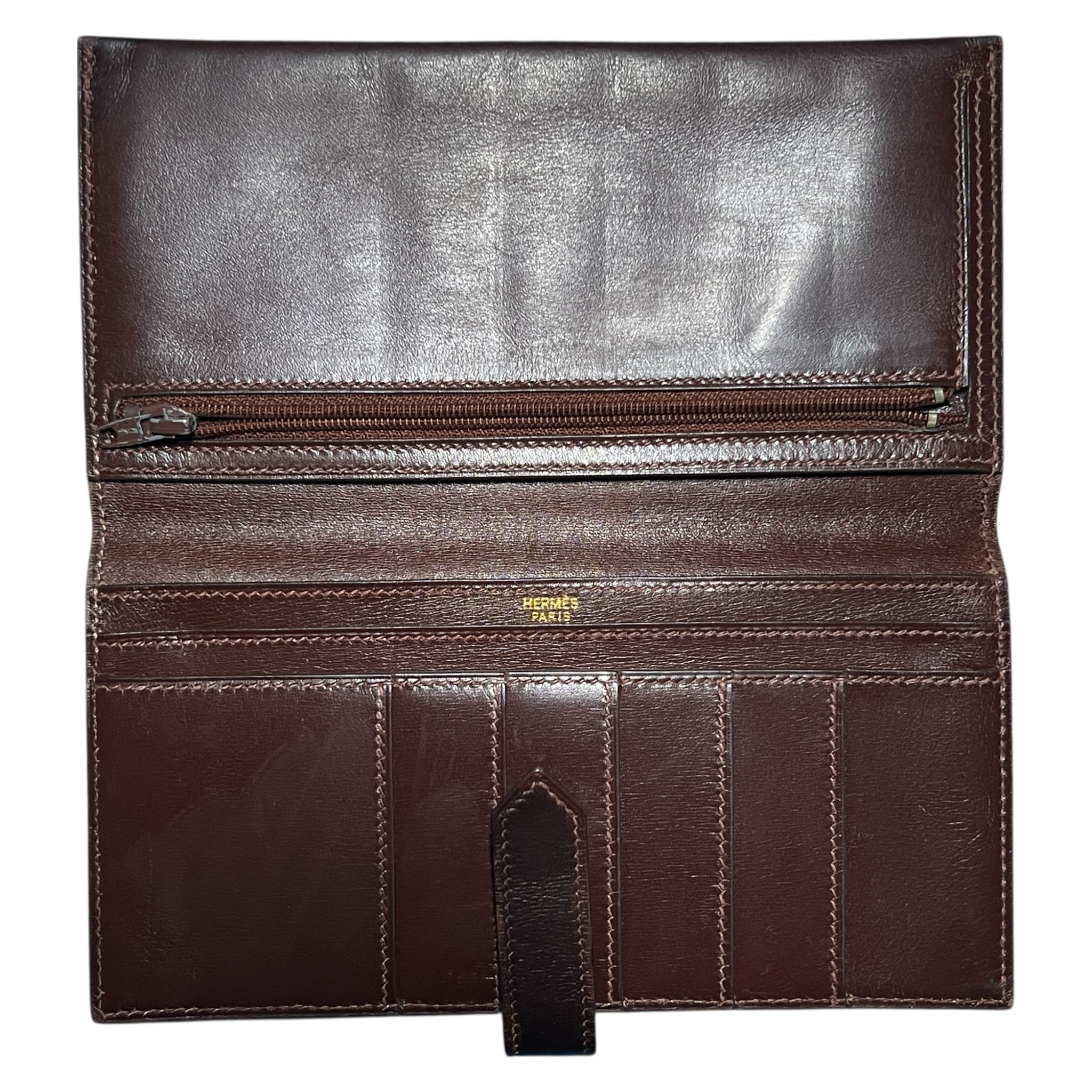 HERMÈS Béarn Classic Box Calf Long Wallet