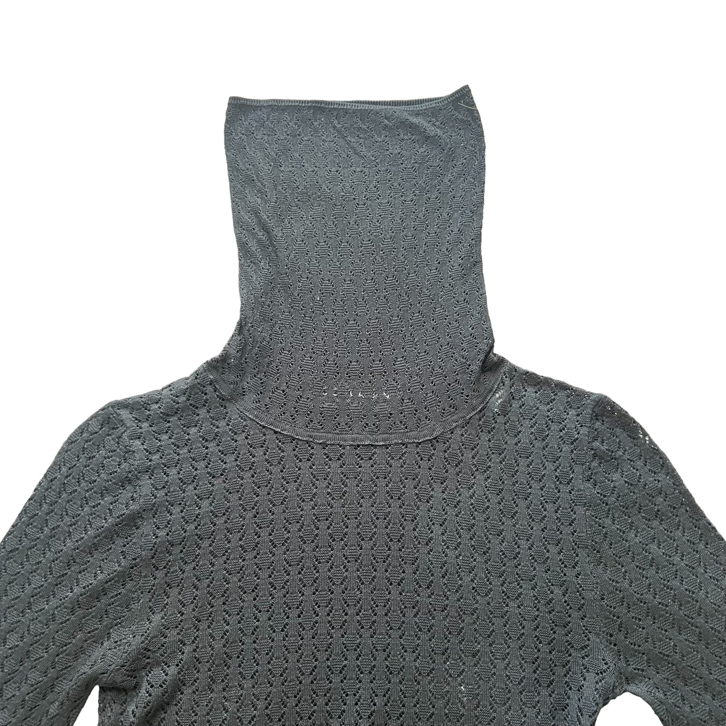 DOLCE&GABBANA COTTON MESH TURTLE NECK KNIT