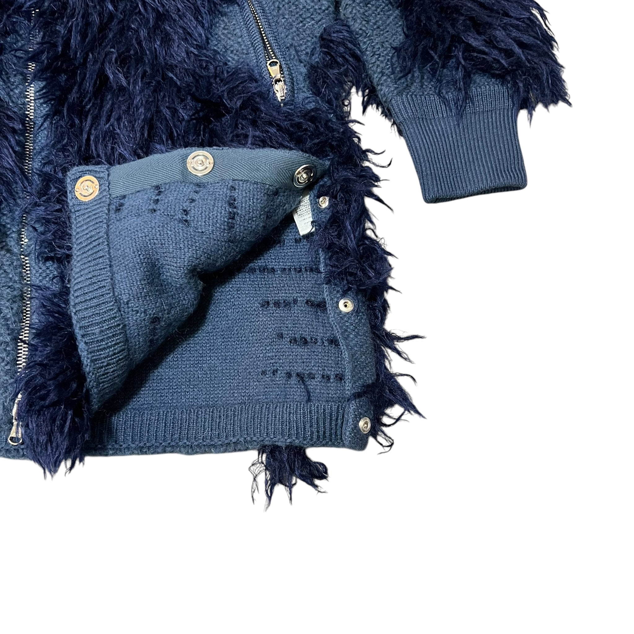 3.1 Philip Lim Zip Up Mohair Pattern Long  Cardigan