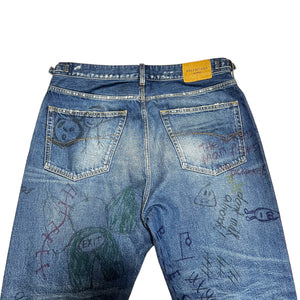 BALENCIAGA 2022AW DISTRESSED HEM GRAFFITI JEANS