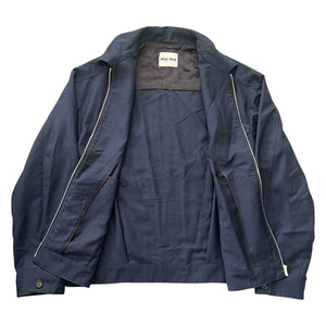 MIU MIU SS2024 Mohair-Blend Zip Blouson Jacket (Navy / Made in Italy)