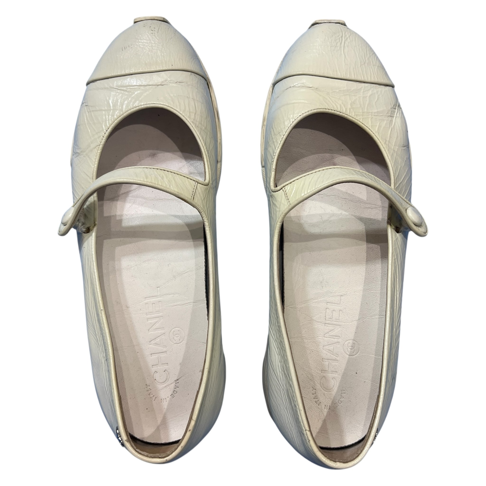 CHANEL Logo Charm Ballet Shoes Rubber Sole