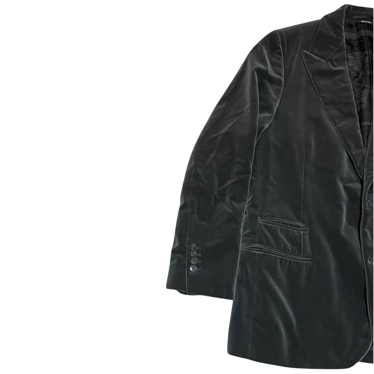 Hermes Velvet Silk Print Liner Tailored Jacket Margiela